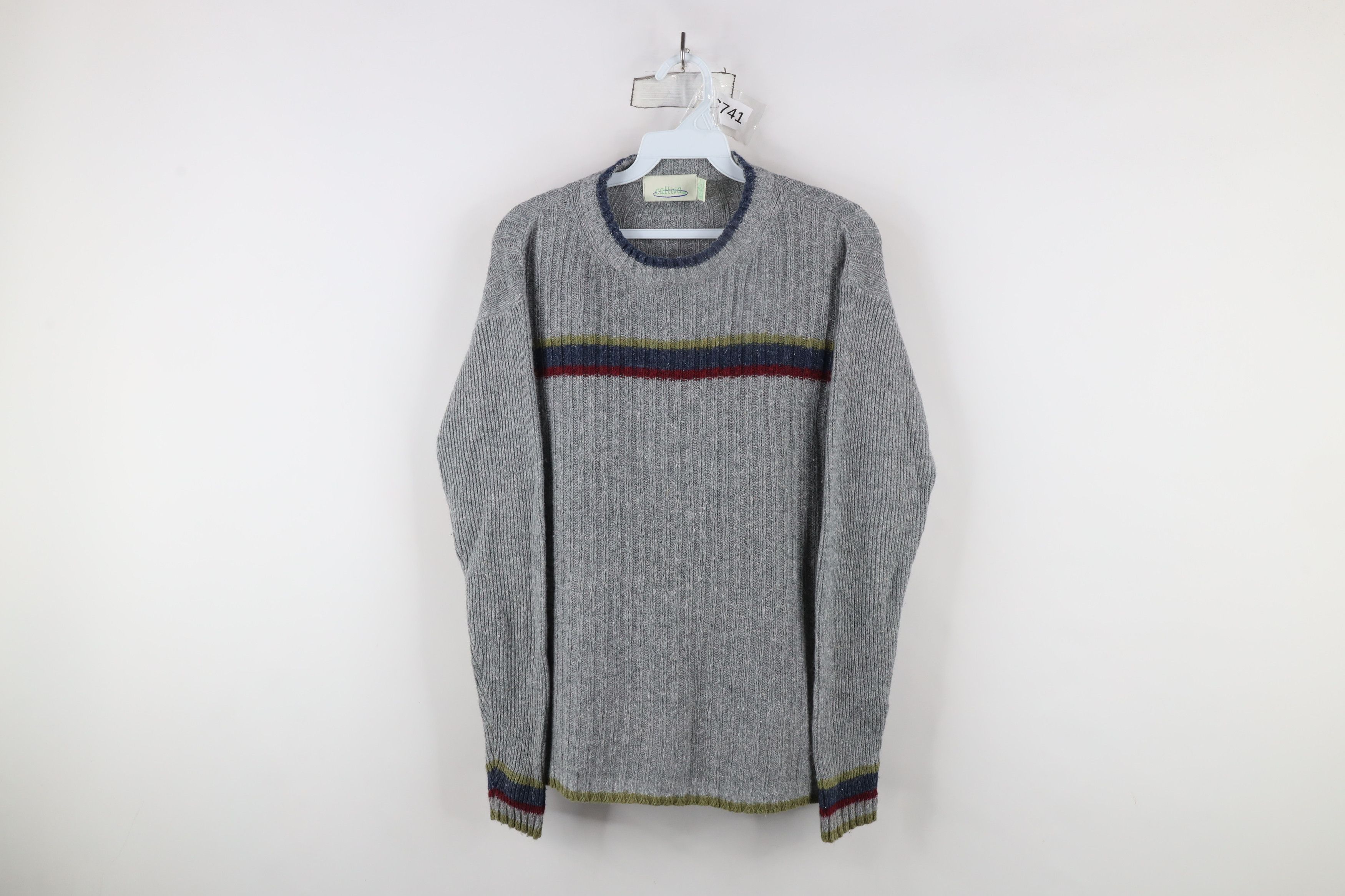 Vintage Vintage 90s Streetwear Striped Ribbed Knit Crewneck Sweater Size S / US 4 / IT 40 - 1 Thumbnail