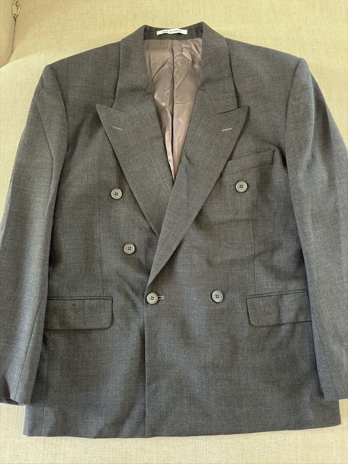 Yves Saint Laurent Yves Saint Laurent Made in France DB Peak Lapel Blazer 40R Size 40R - 7 Thumbnail