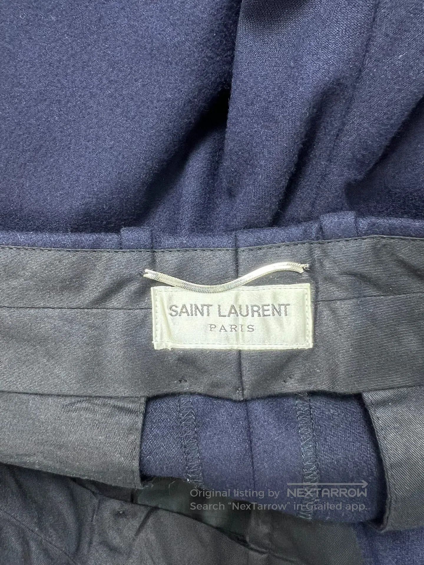 Saint Laurent Paris Saint Laurent Blue Wool Trousers. Size US 30 / EU 46 - 3 Thumbnail