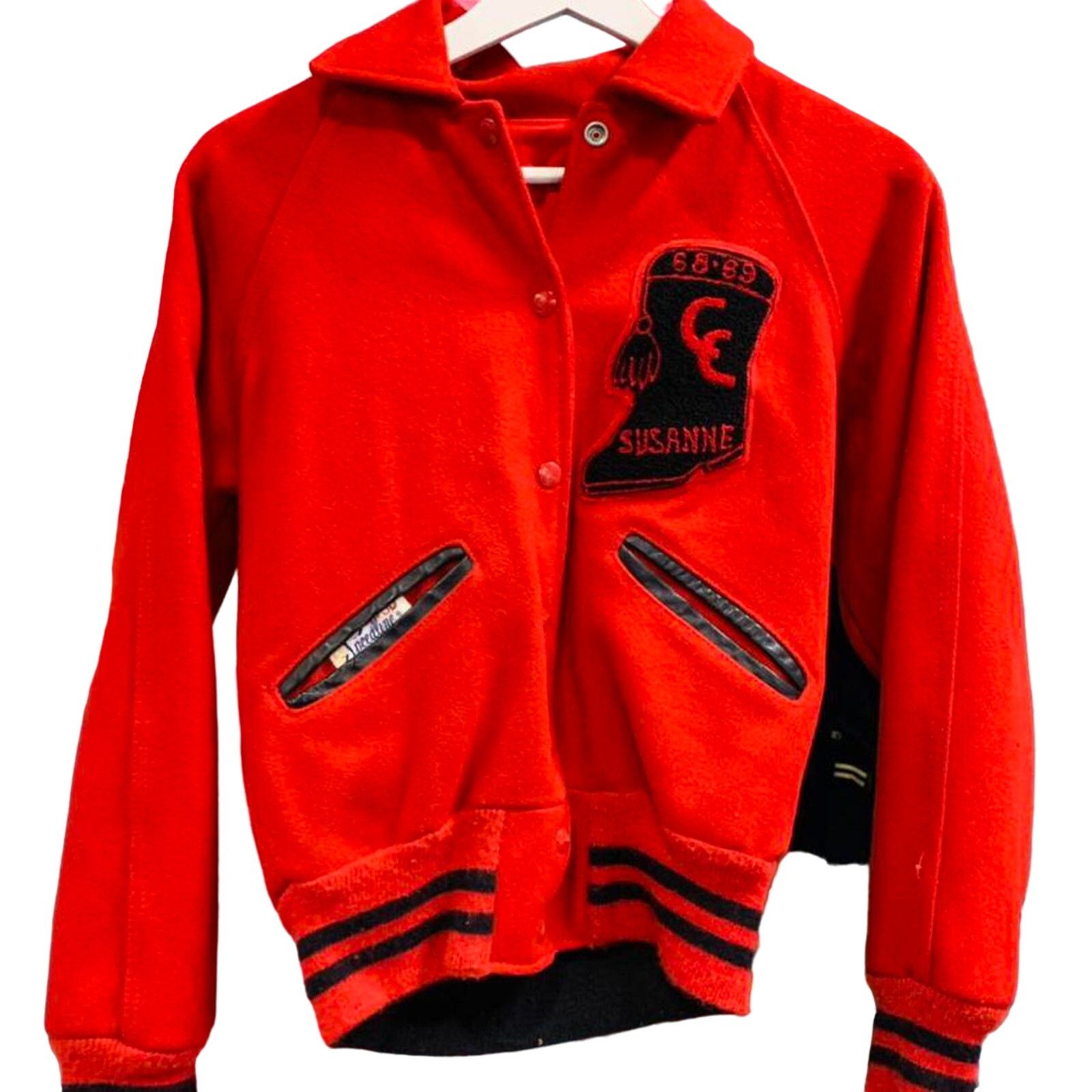 American Apparel 1968 Vintage Cavelettes red varsity jacket Size US S / EU 44-46 / 1 - 1 Thumbnail