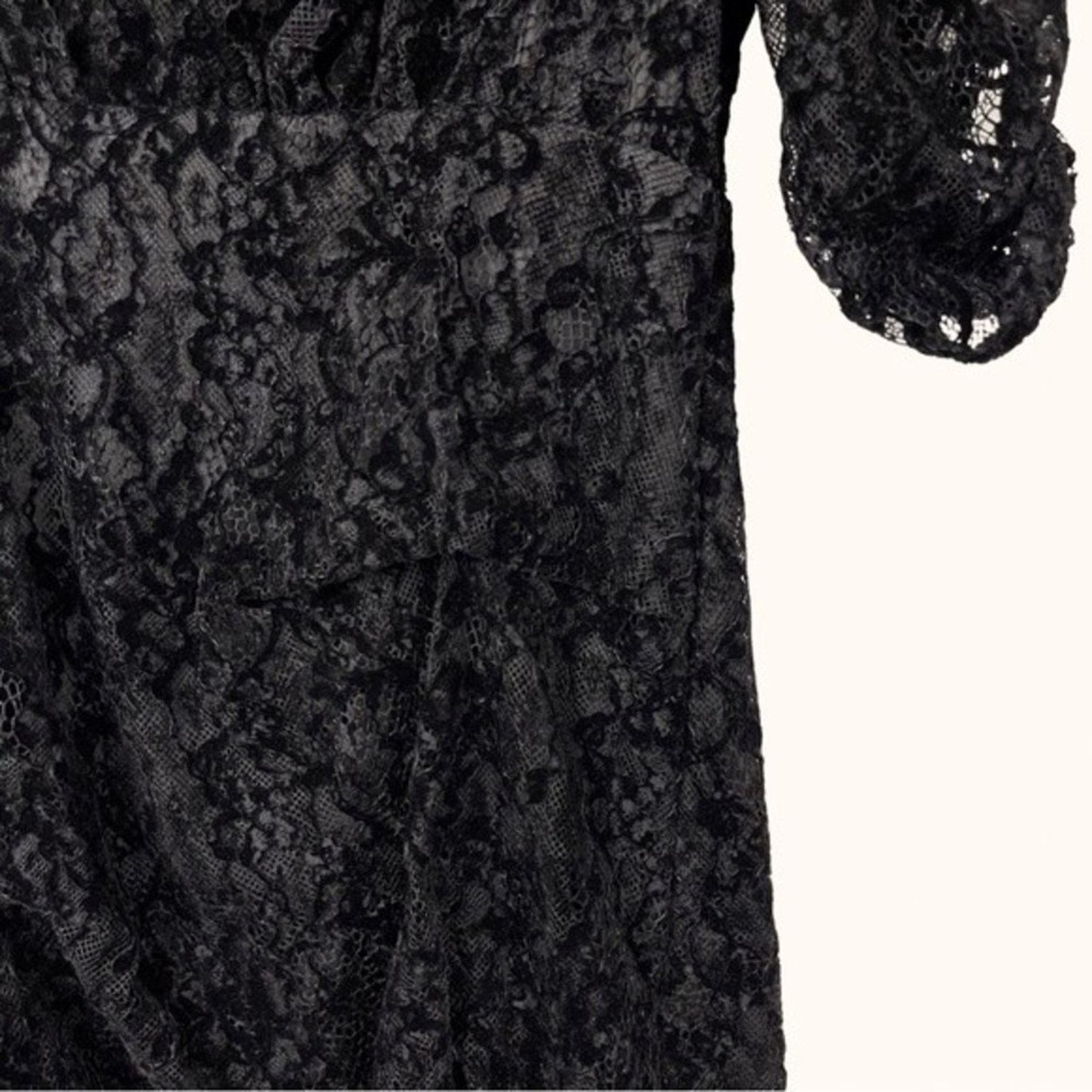 Maje Maje | Rimael Black Velvet Flocked Lace Mini Dress Size 1 Size S / US 4 / IT 40 - 8 Thumbnail