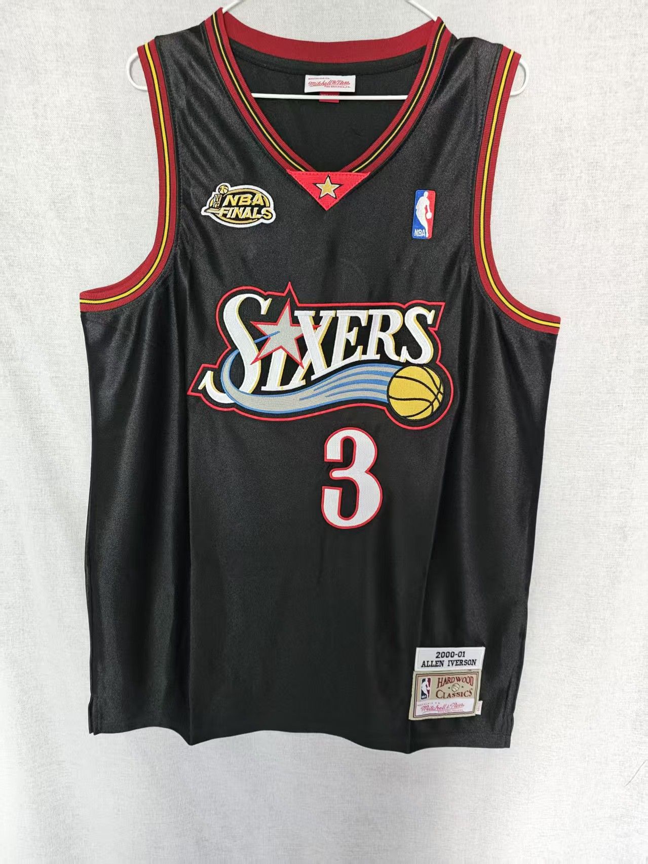 NBA 76ers #3 Allen Iverson Jersey Double Stitched Black L Size US L / EU 52-54 / 3 - 2 Thumbnail