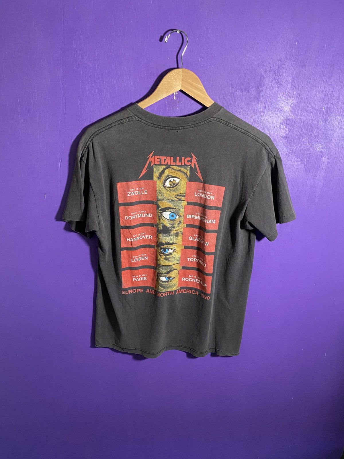 Band Tees Vintage 1990 Metallica Europe and north America tour tee Size US M / EU 48-50 / 2 - 2 Thumbnail