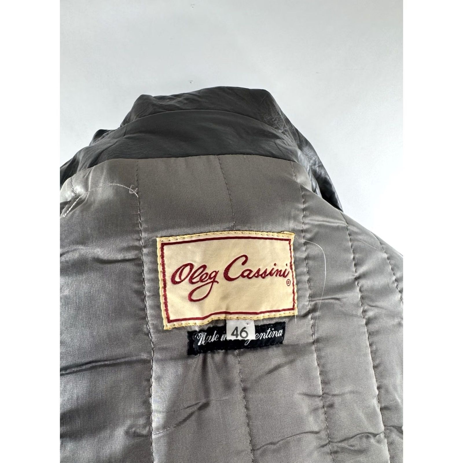 Oleg Cassini OLEG CASSINI Leather Double Breasted Vintage Mens 46 Bomber Jacket Gray 90s Men’s Hoodie? Size US S / EU 44-46 / 1 - 6 Thumbnail