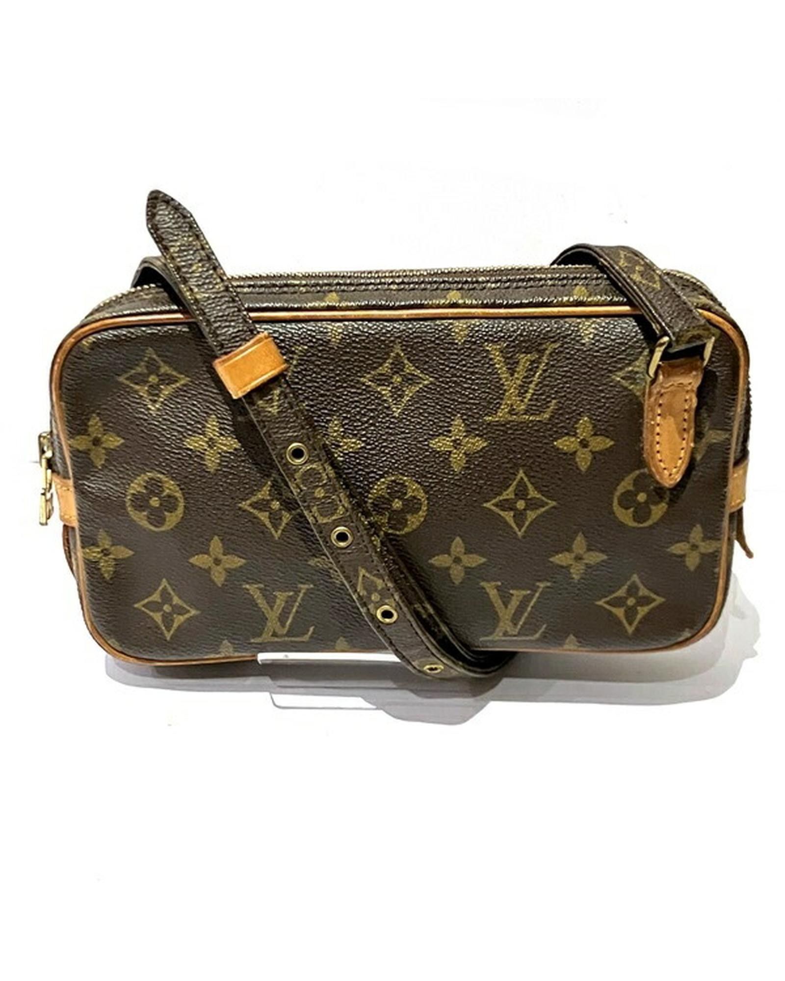 image of Louis Vuitton Monogram Pochette Marly Bandouliere Bag In Brown, Women's