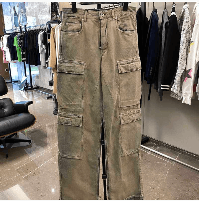 Rick Owens Rick Owens SS22 Khaki Cargo Pants Size US 26 / EU 42 - 2 Thumbnail