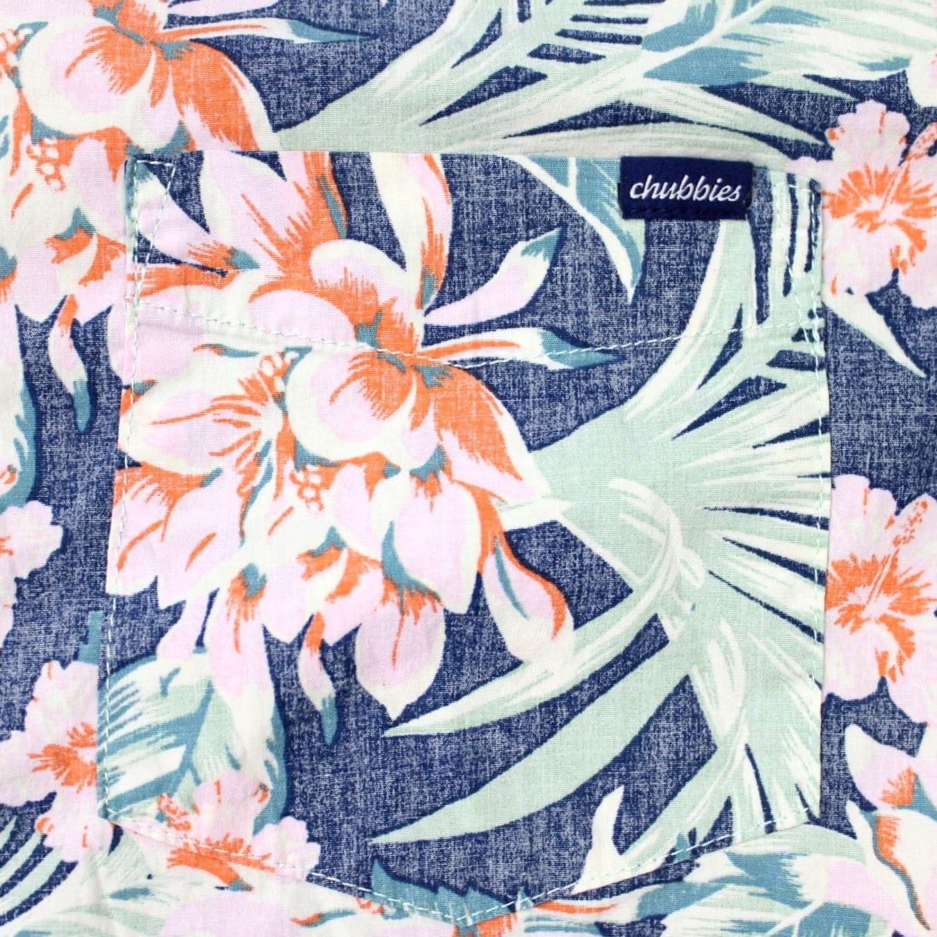 Chubbies Chubbies Shirt Mens Medium Pink/Blue Floral Reverse Print Hawaiian Short Sleeve Size US M / EU 48-50 / 2 - 5 Thumbnail