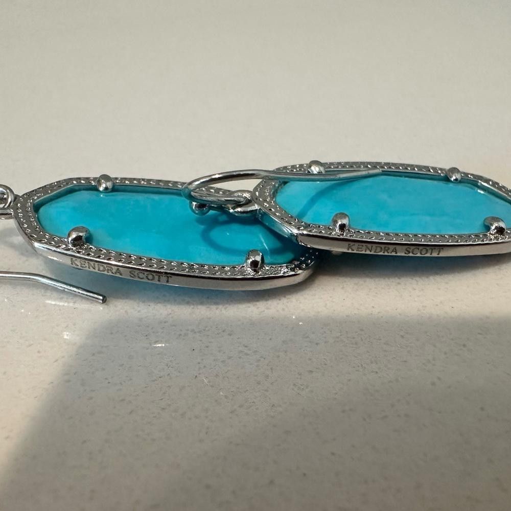 Kendra Scott Kendra Scott Dani Turquoise Blue Magnesite Silver Earrings Size ONE SIZE - 6 Thumbnail