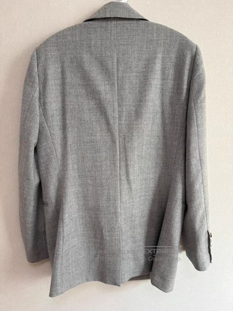 Brunello Cucinelli Brunello Cucinelli Double-breasted Blazer Jacket, Gray, 98 Size S / US 4 / IT 40 - 2 Thumbnail