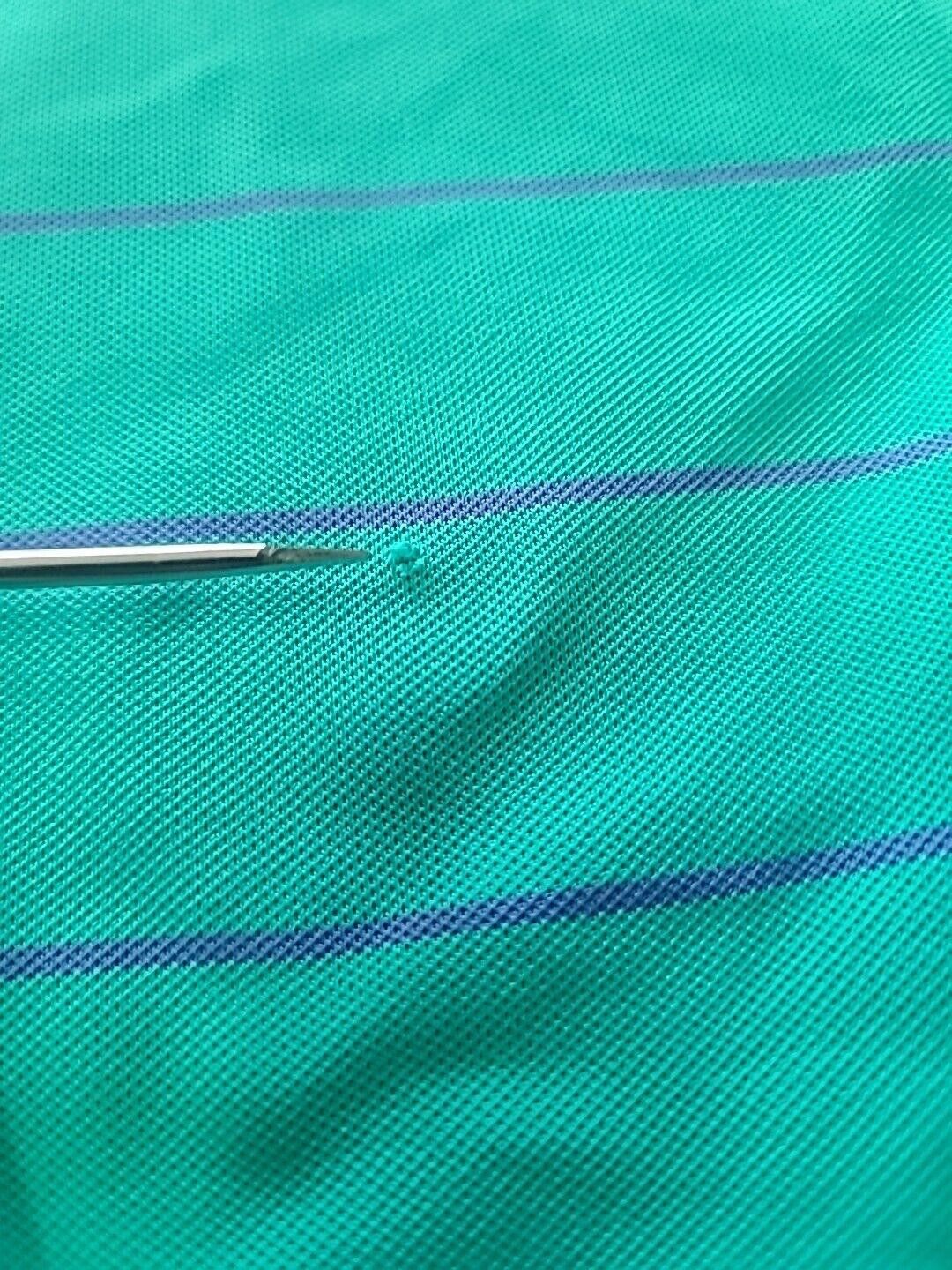 Peter Millar Peter Millar Polo Shirt Men's Large Teal Striped Size US L / EU 52-54 / 3 - 9 Thumbnail