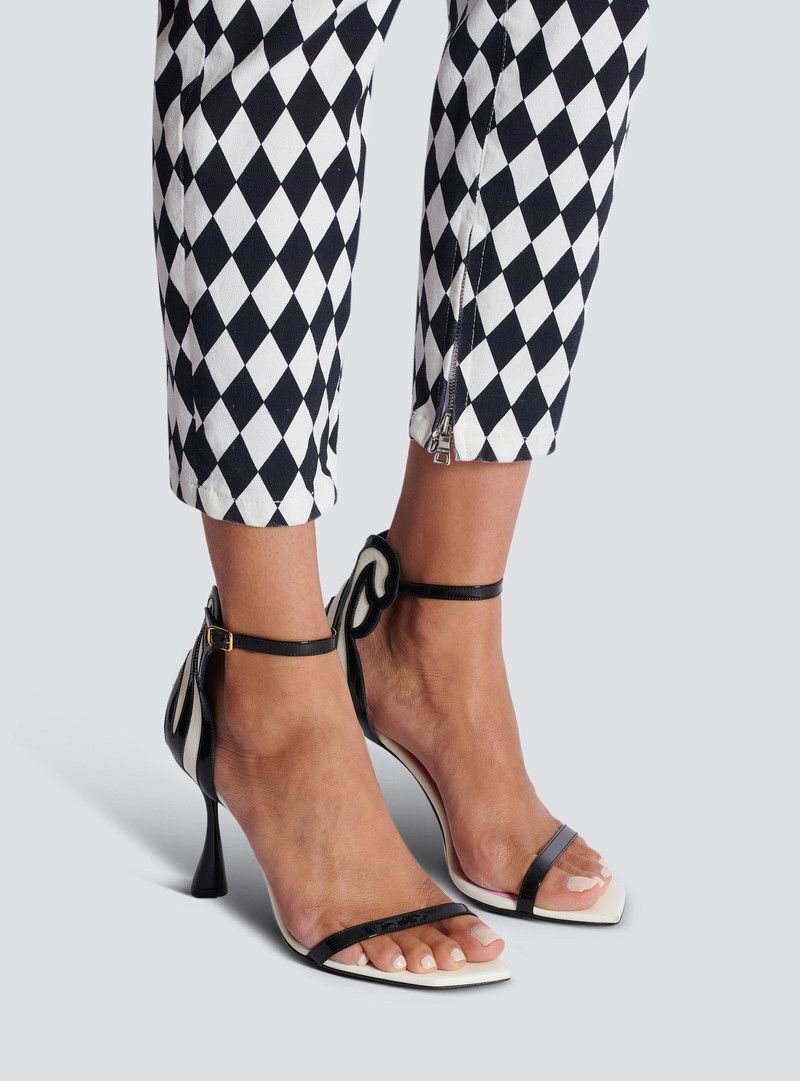 Balmain o1s1wg111225 95mm Eden Two-Tone Leather Sandals in Black Size US 6 / IT 36 - 10 Thumbnail
