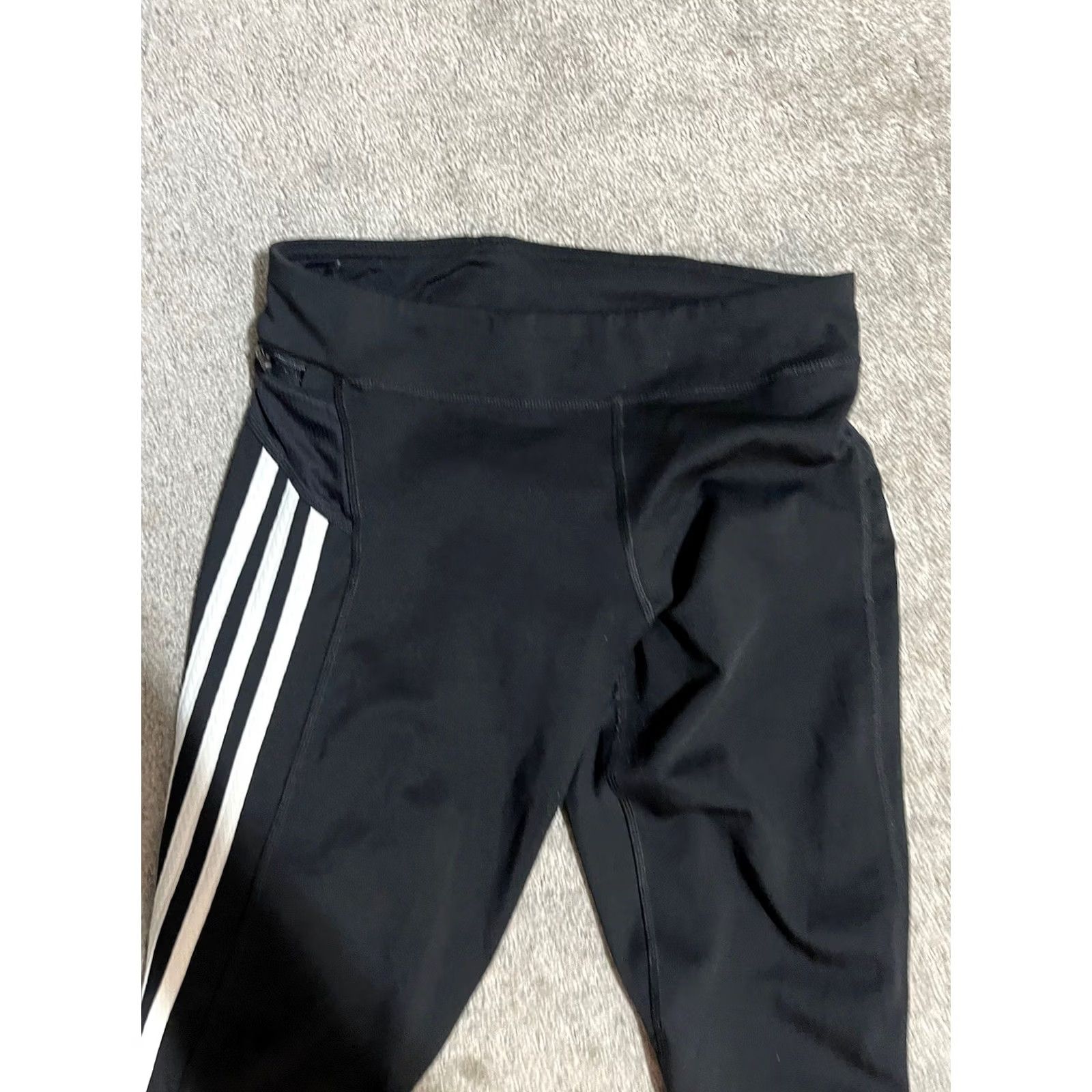 Adidas adidas Women Capri Legging Black Size S White stripe Climalite Size 28" / US 6 / IT 42 - 2 Thumbnail