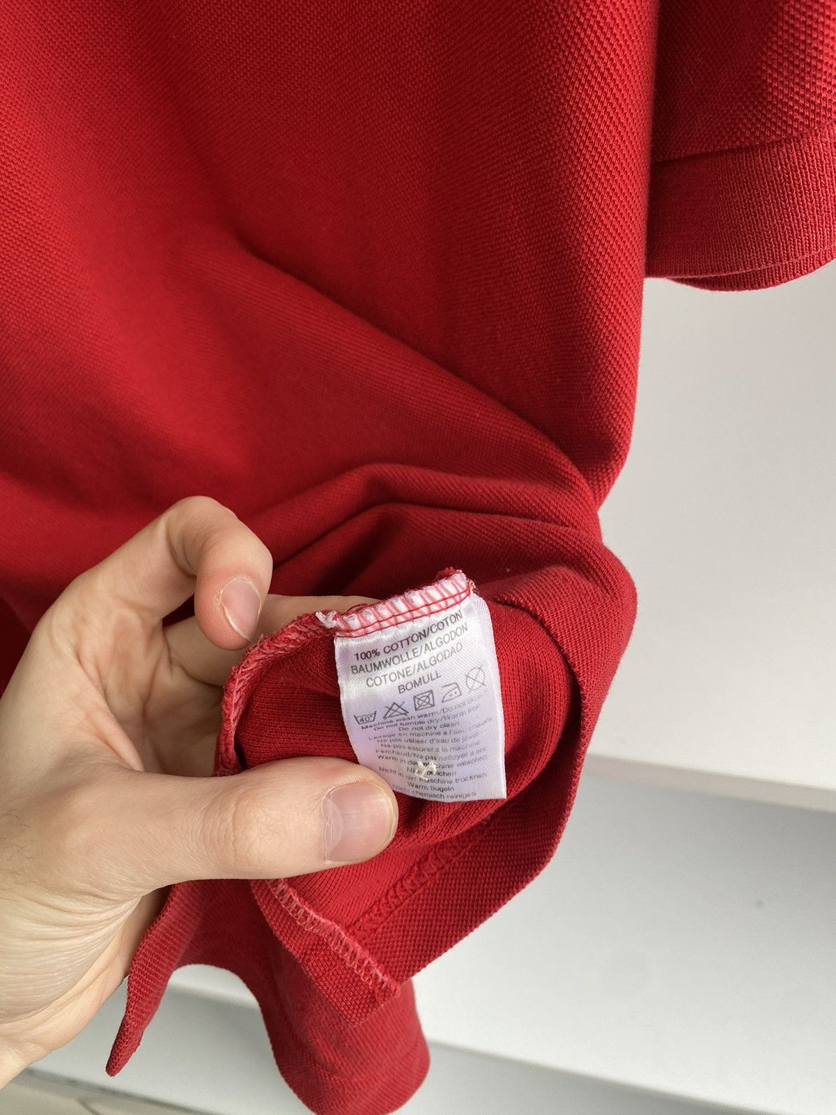 Burberry × Vintage Vintage Burberry Red Luxury Polo T-Shirt Size US L / EU 52-54 / 3 - 9 Thumbnail