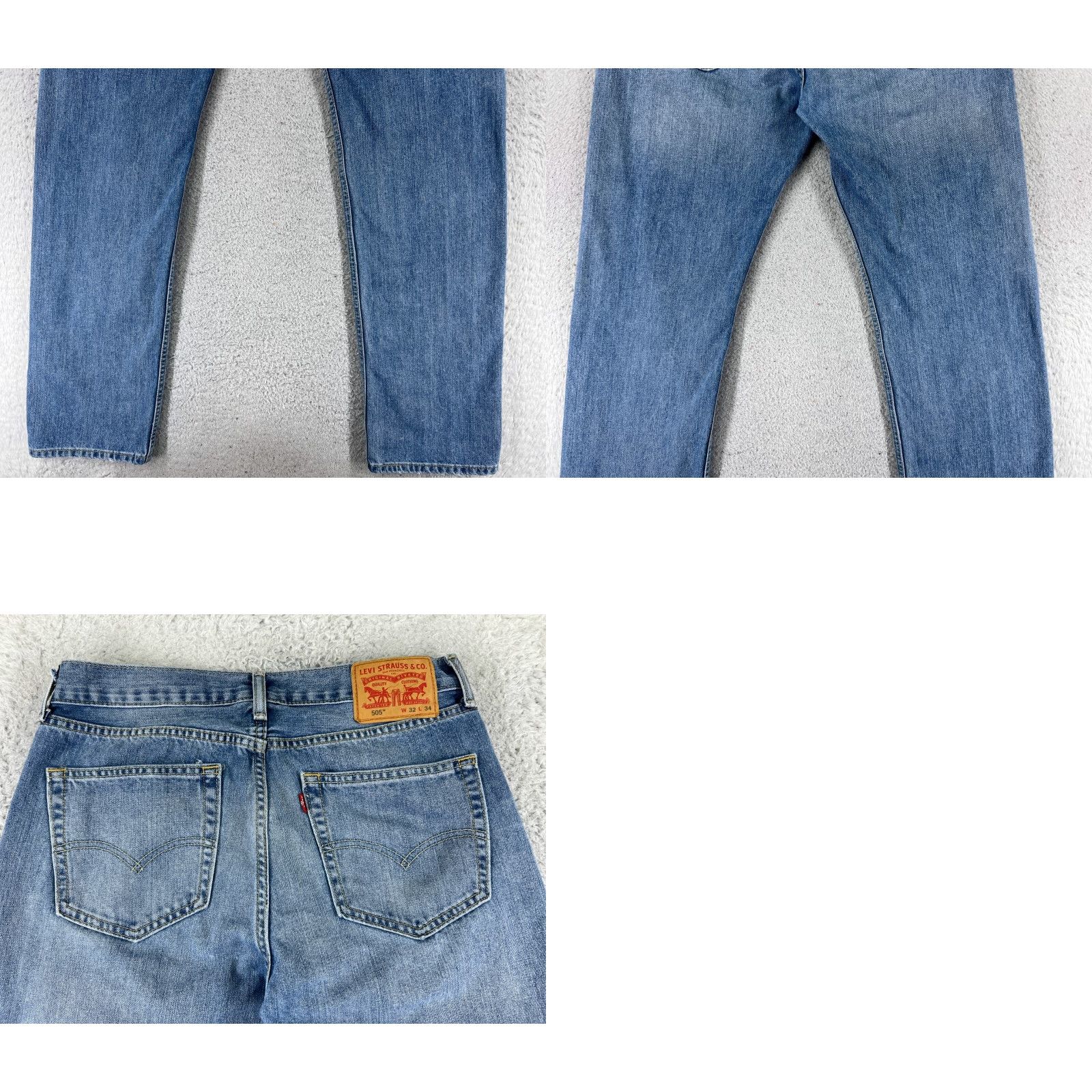 Levi's Levi's Jeans 505 Adult 32 Blue Denim Cotton Regular 5-Pocket Design Medium Wash 31x31 Mens Size US 32 / EU 48 - 10 Thumbnail