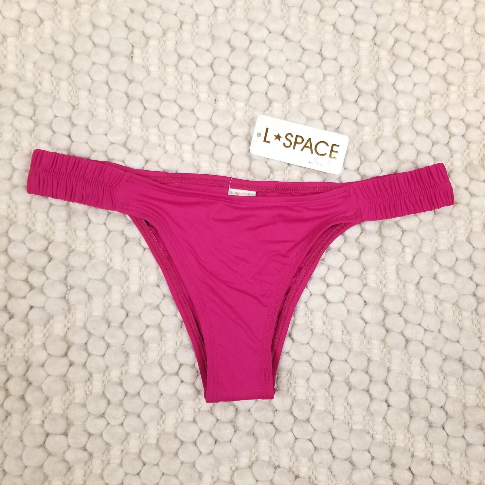 Designer NWT L*Space Bikini Bottoms Fuchsia Pink Sz Medium Size ONE SIZE - 1 Thumbnail