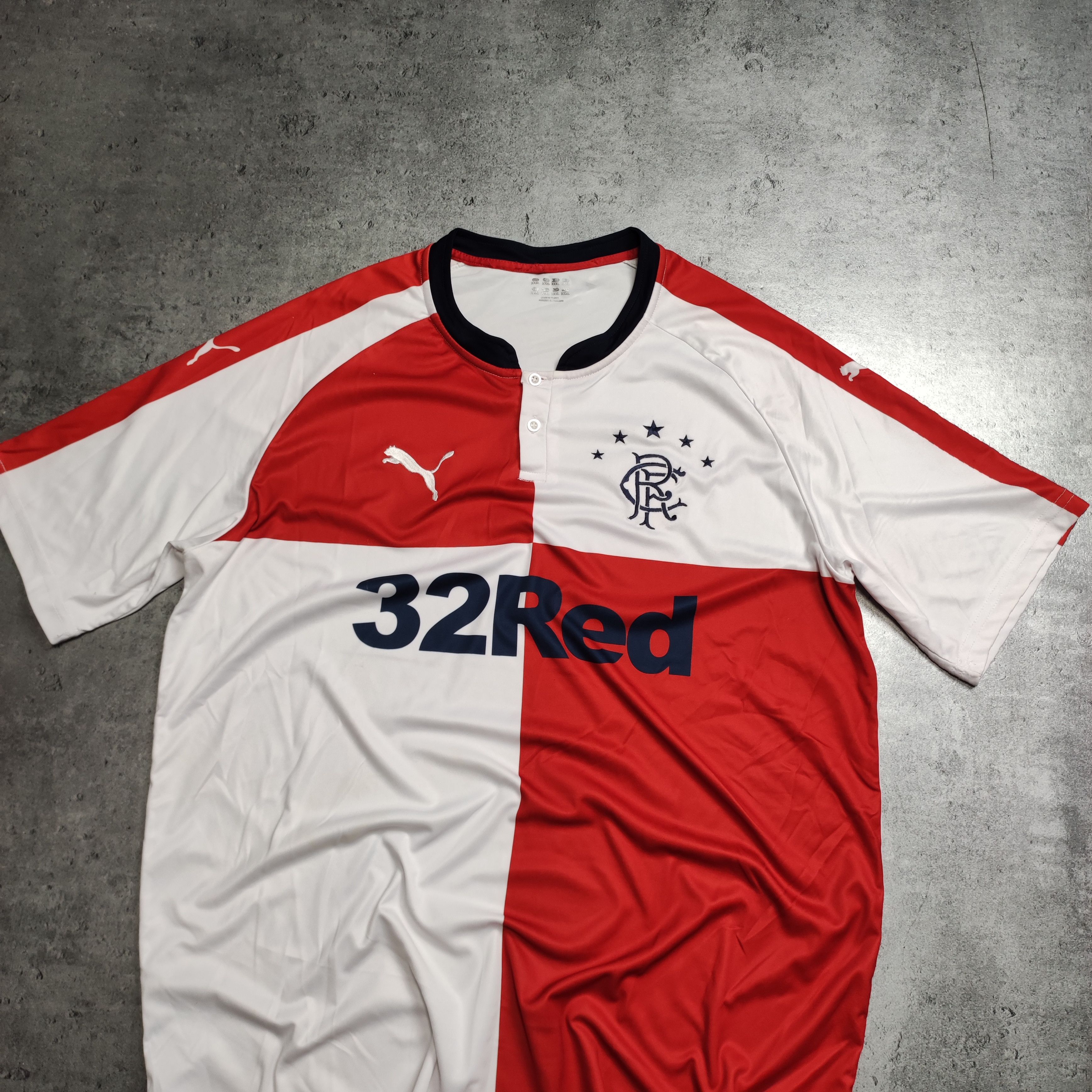 Vintage RARE Football Glasgow Rangers Puma Soccer Jersey Size US XXL / EU 58 / 5 - 3 Thumbnail