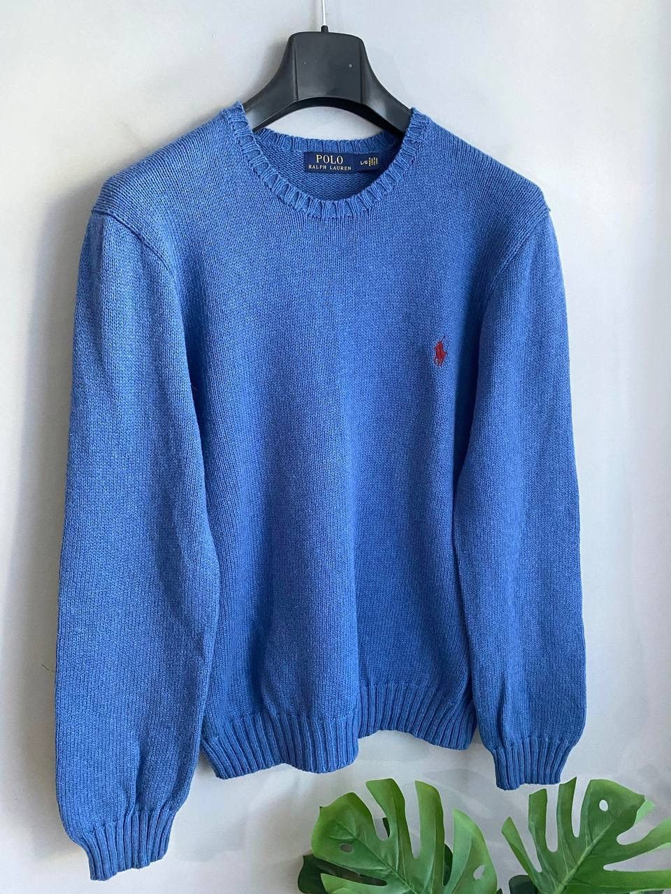 Polo Ralph Lauren Polo Ralph Lauren Men's Crew Neck Blue Knit Cotton Sweater L Size US L / EU 52-54 / 3 - 3 Thumbnail