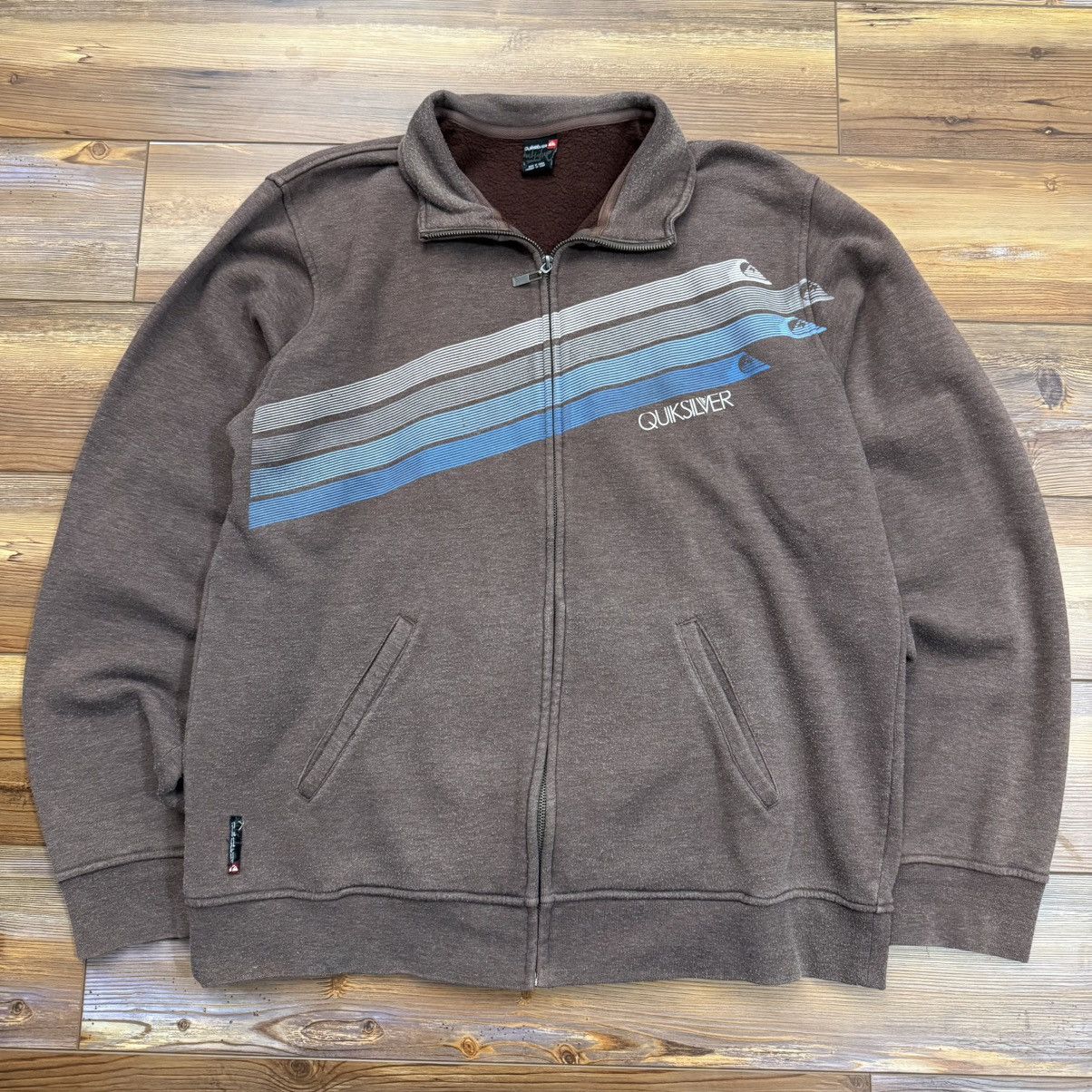 Other Vintage Brown Quiksilver Zip Up Surf Sweatshirt Size US L / EU 52-54 / 3 - 1 Thumbnail