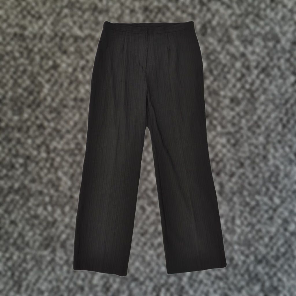 Vintage VINTAGE Womens High Waist Trousers Grey IT 46 Large W28 L30 Straight Suit Size 36" / US 14 / IT 50 - 1 Thumbnail
