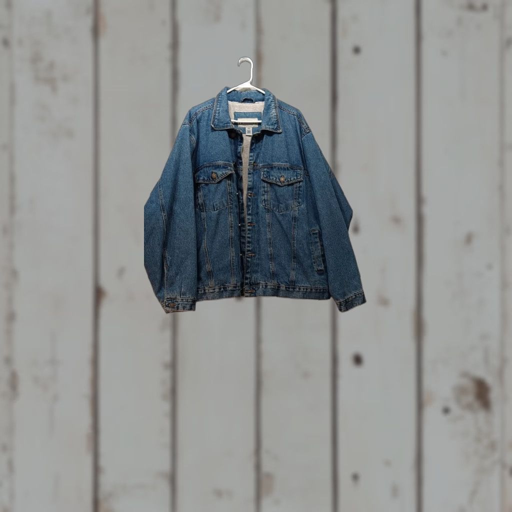 Doublet VINTAGE Horizon Jacket Coat XL Denim Medium Wash Back Button Lined Outerwear Men Varsity 90s Size US XL / EU 56 / 4 - 1 Thumbnail