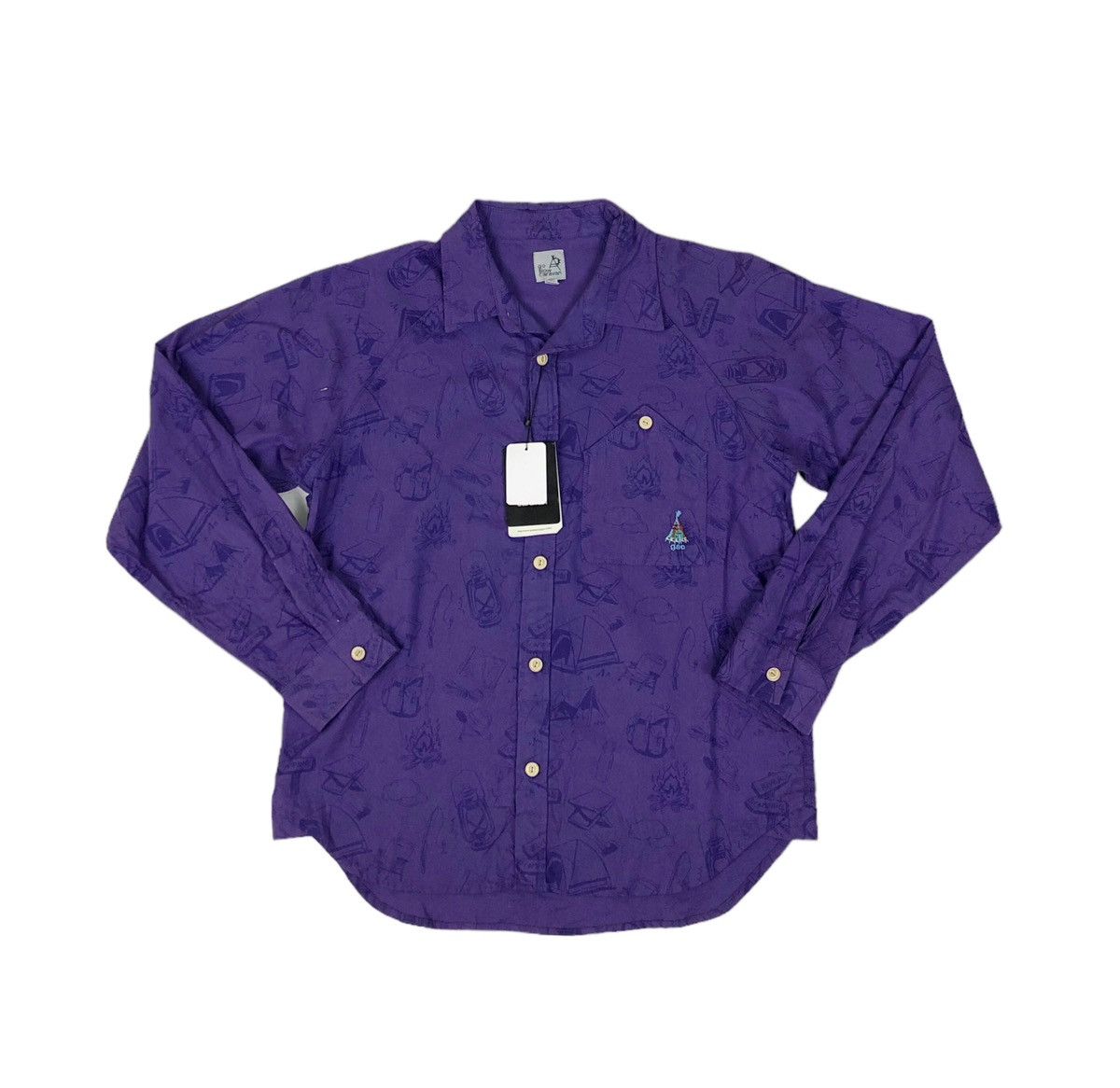 image of Go Slow Caravan All Overprint Butto Ups in Purple, Men's (Size Medium)