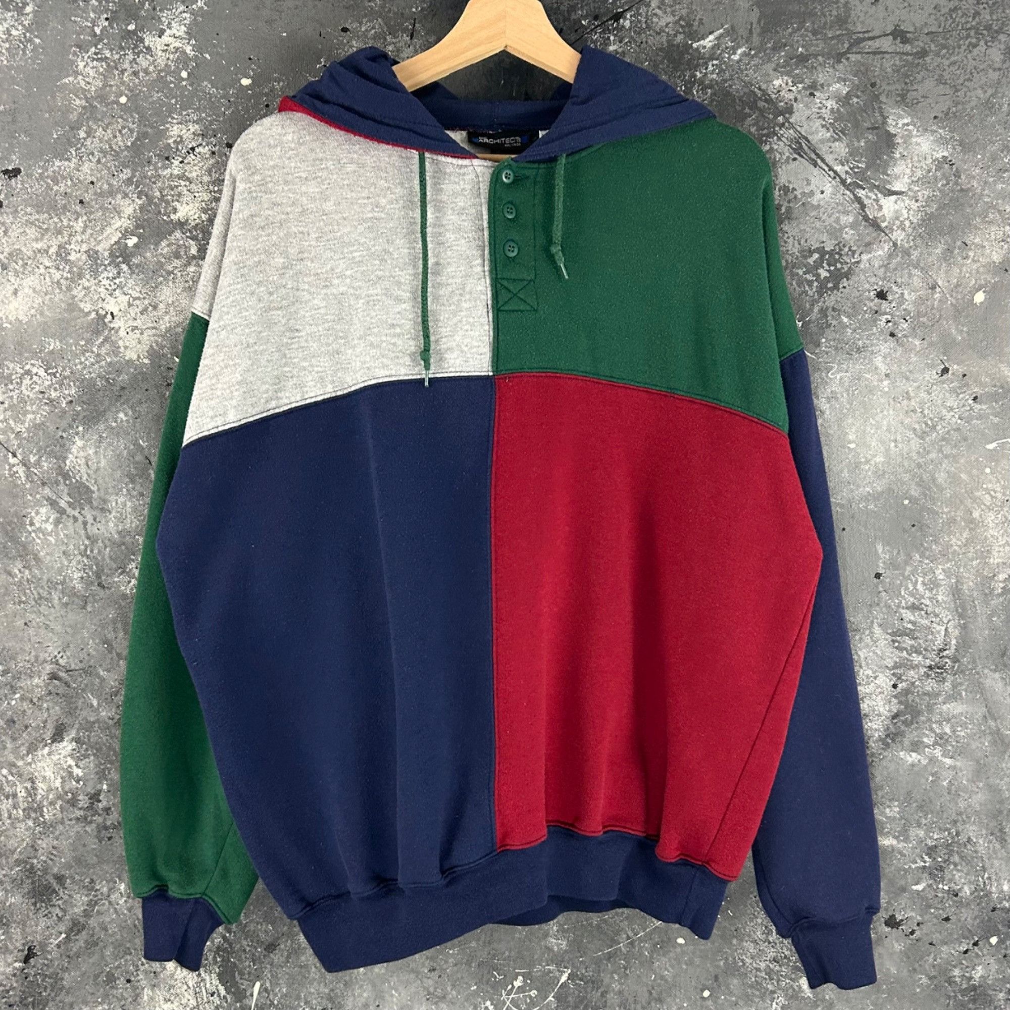 Vintage Vintage 90’s Geometric button hoodie Size US L / EU 52-54 / 3 - 1 Thumbnail