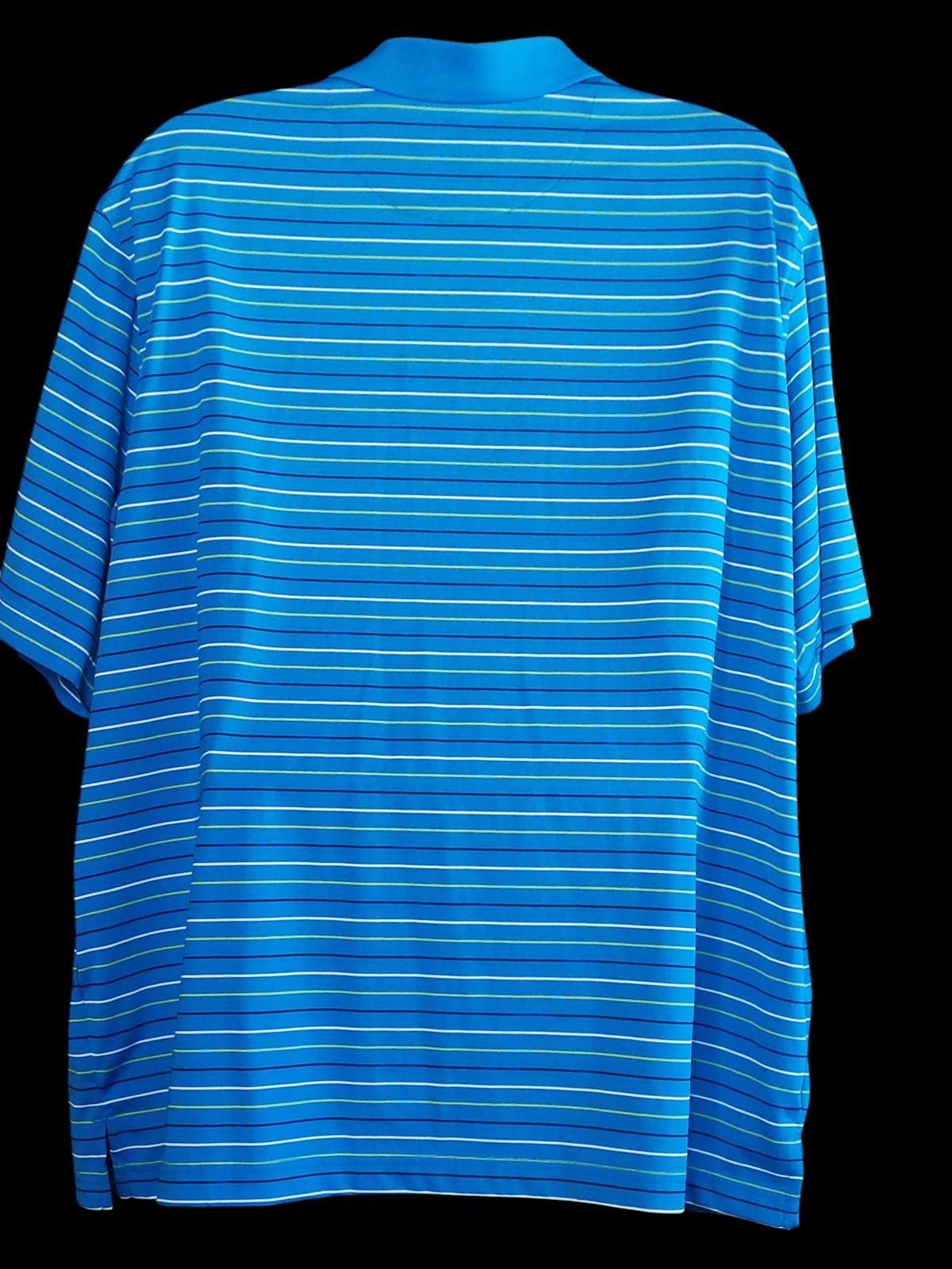 George George Men's Blue Striped Polo Shirt Size US XXL / EU 58 / 5 - 5 Thumbnail
