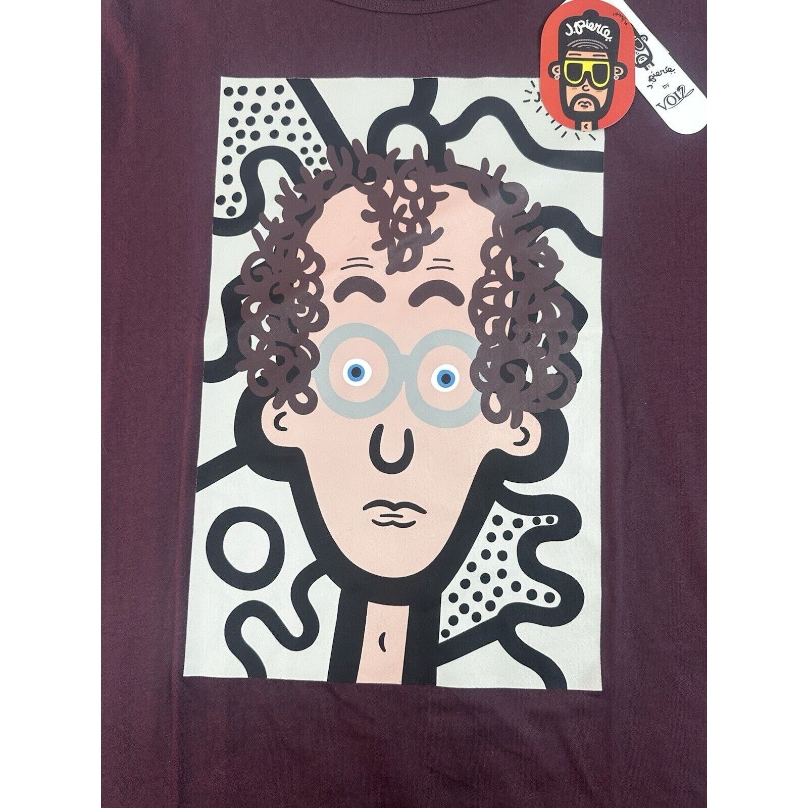 .chill J. Pierce Burgundy Graphic T-Shirt Artistic Design - Large Size US L / EU 52-54 / 3 - 3 Thumbnail
