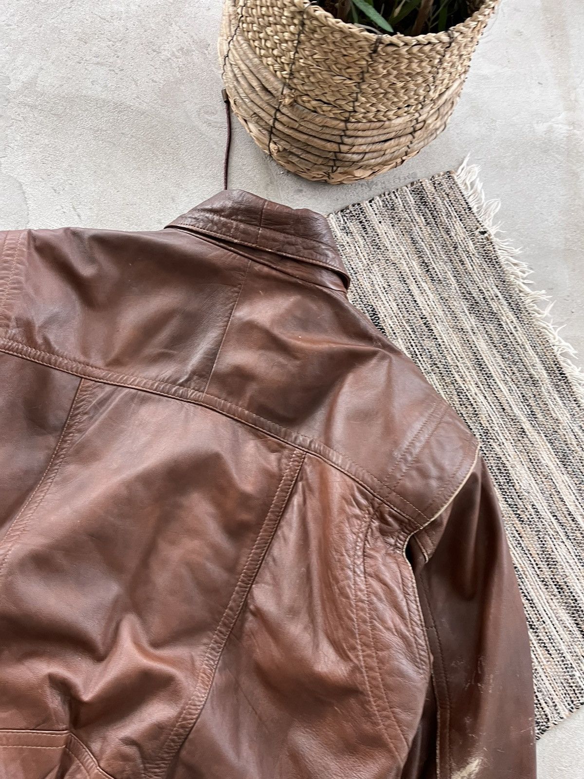 Genuine Leather Vintage Brown Leather Biker Bomber Jacket Avantgarde Y2K Size US L / EU 52-54 / 3 - 17 Thumbnail