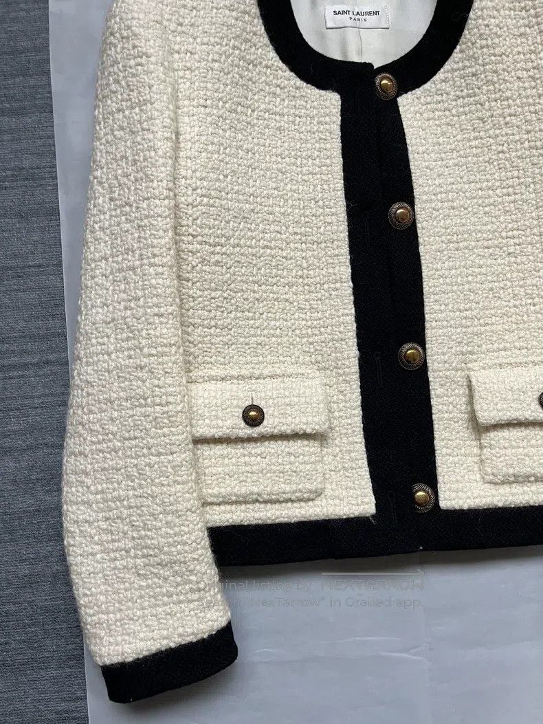 Saint Laurent Paris Saint Laurent Paris Tweed Short Women's Jacket Size XS / US 0-2 / IT 36-38 - 3 Thumbnail