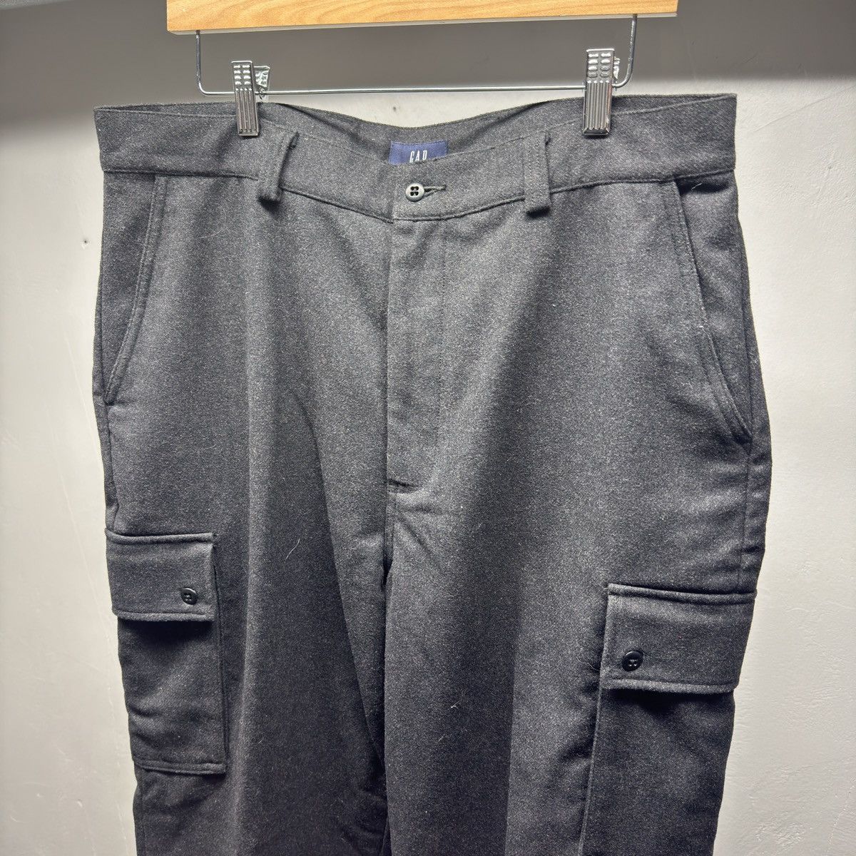 Vintage Gap Wide Leg Wool Cargo Trouser Pants ERD Grunge Size US 36 / EU 52 - 8 Thumbnail