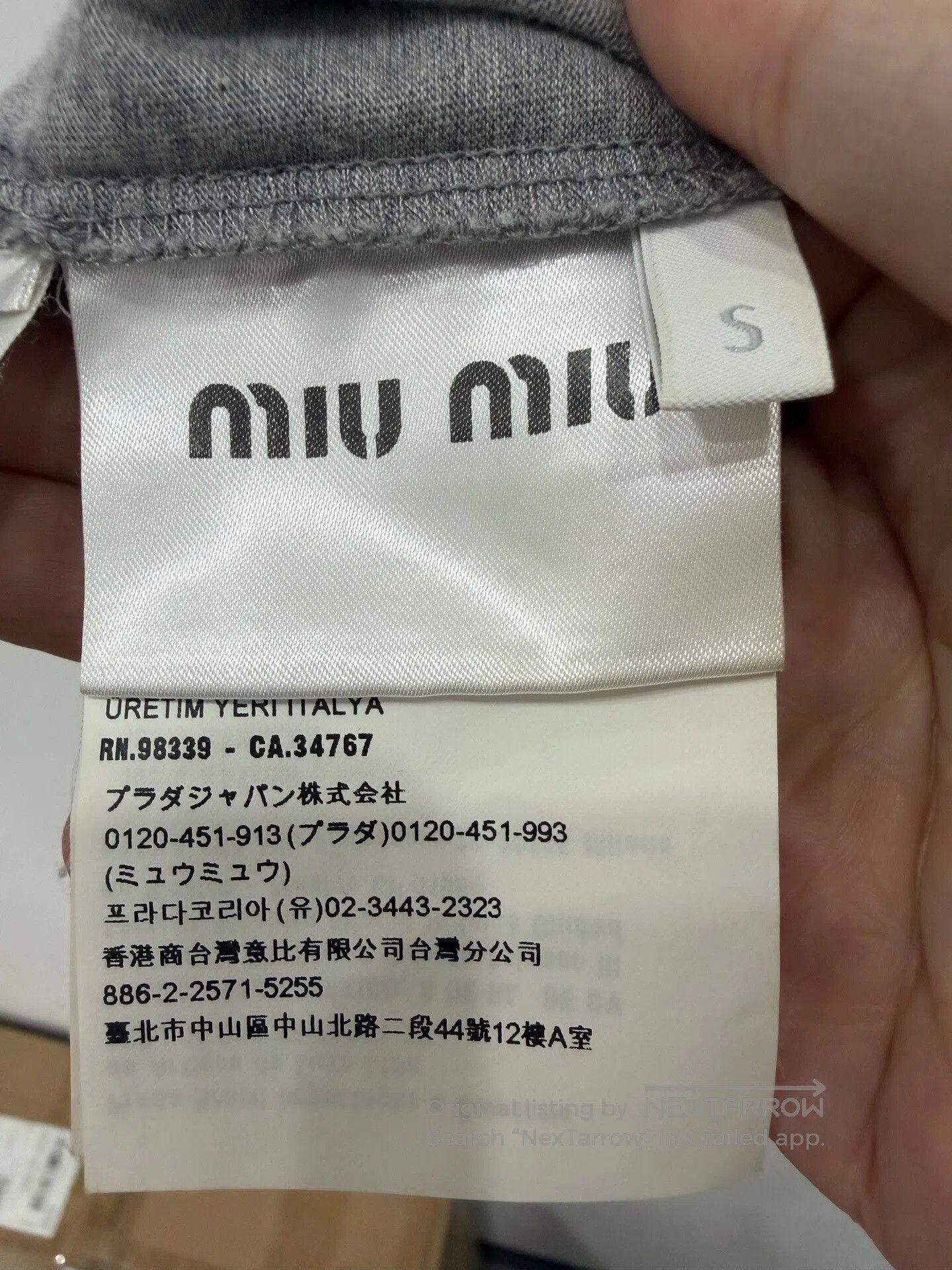 Miu Miu Miumiu Gray Embroidered Logo Short-Sleeve. Size S / US 4 / IT 40 - 4 Thumbnail