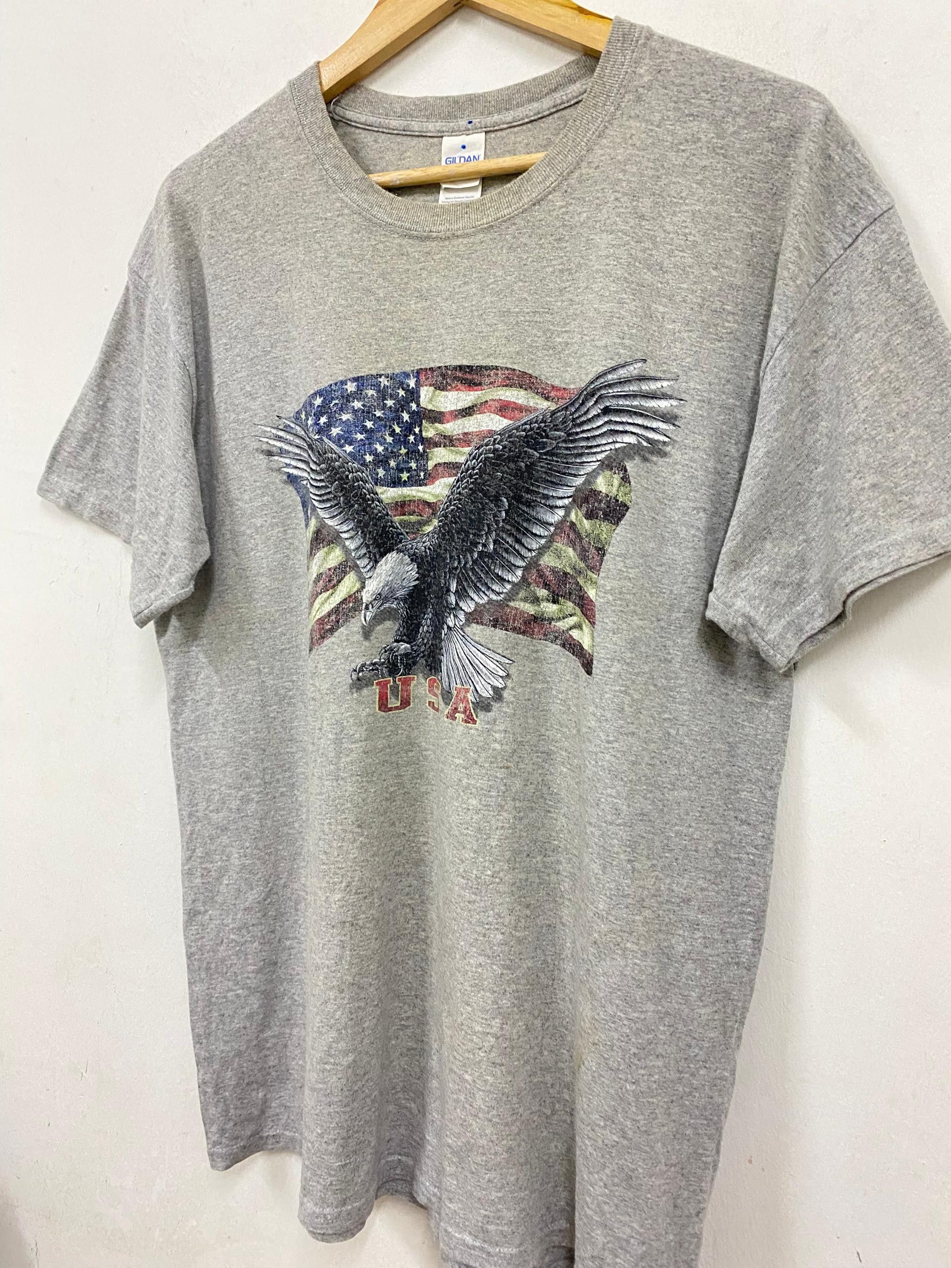 Vintage VTG American Eagles USA flag t shirt Size US L / EU 52-54 / 3 - 4 Thumbnail