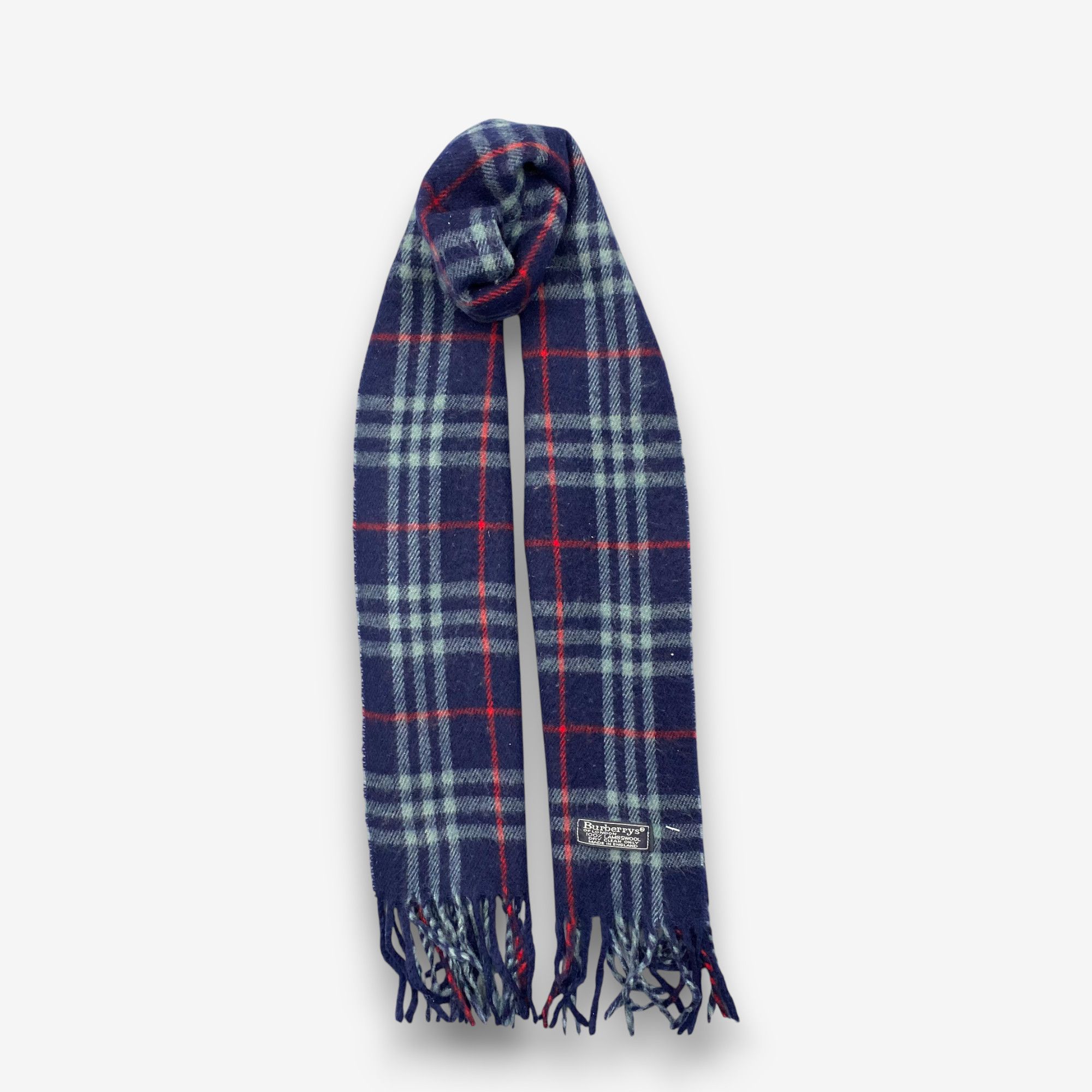 Burberry Vintage Burberry Scarf Muffler Wool Winter Fringe Scarves Size ONE SIZE - 1 Thumbnail