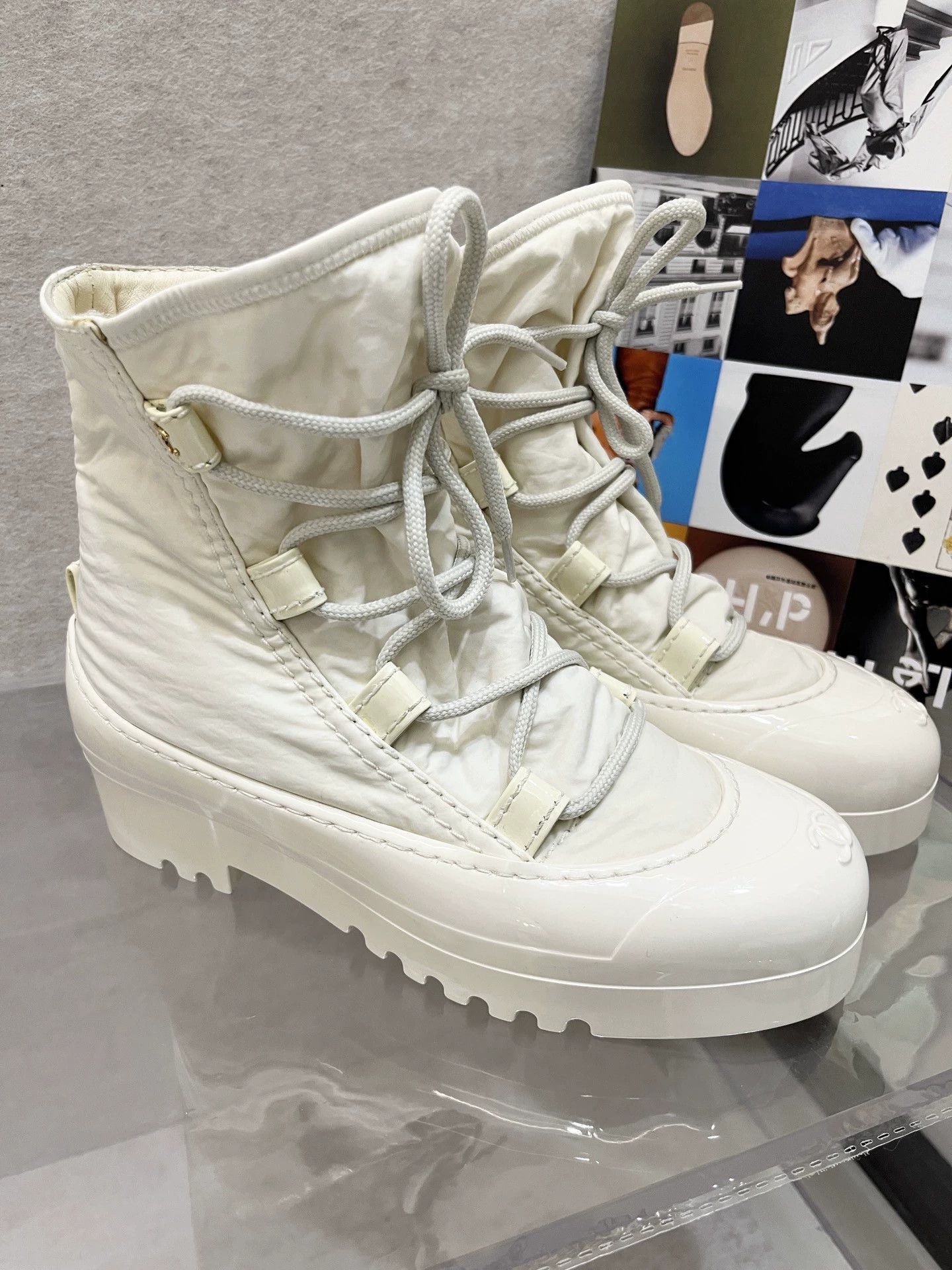Chanel Chanel white platform boots 37 (glue, discolor, sole wear) Size US 6.5 / IT 36.5 - 2 Thumbnail