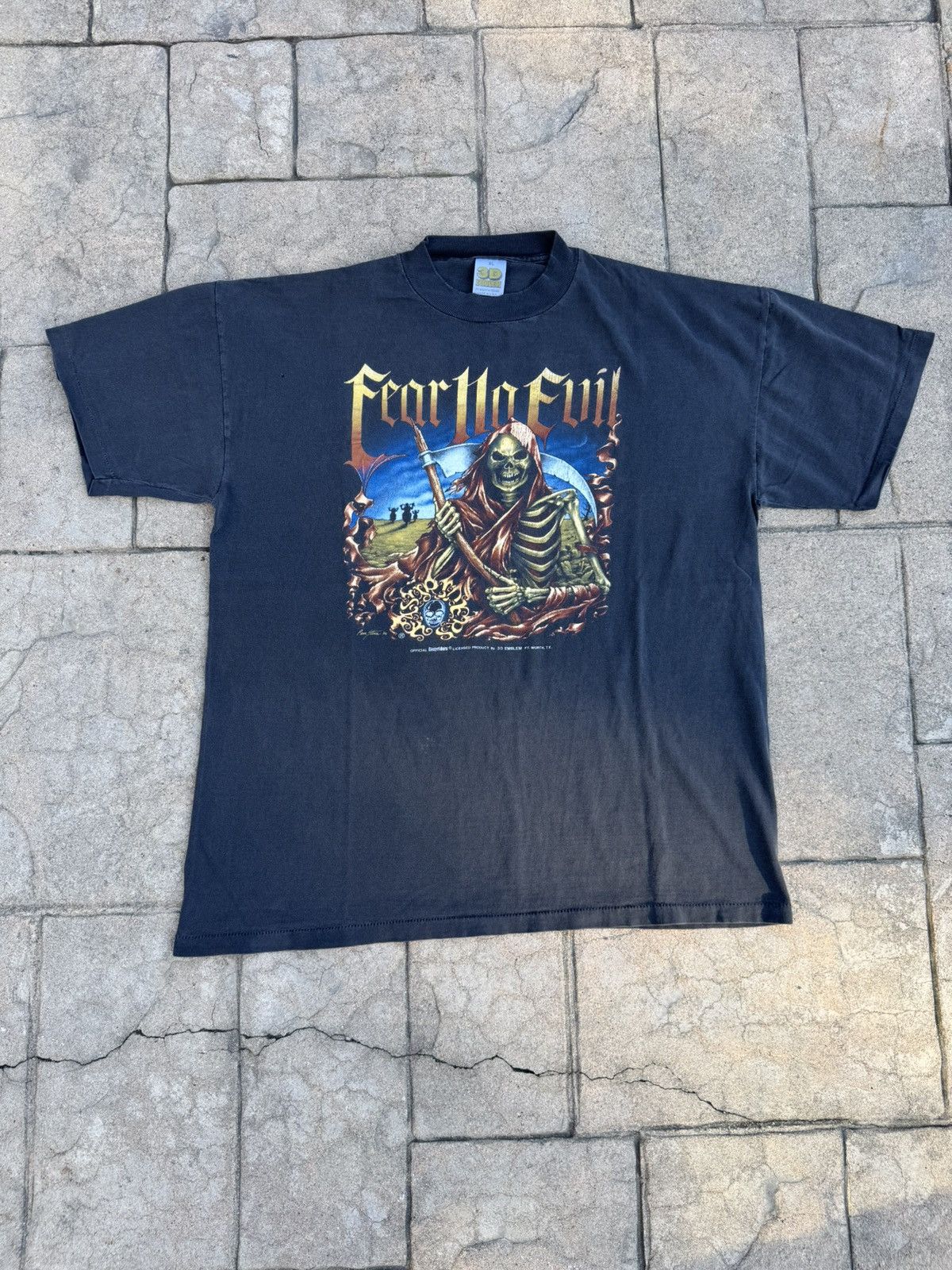 Vintage VTG Easyriders 3D Emblem “Fear No Evil” Grim Reaper Tee Size US XL / EU 56 / 4 - 1 Thumbnail