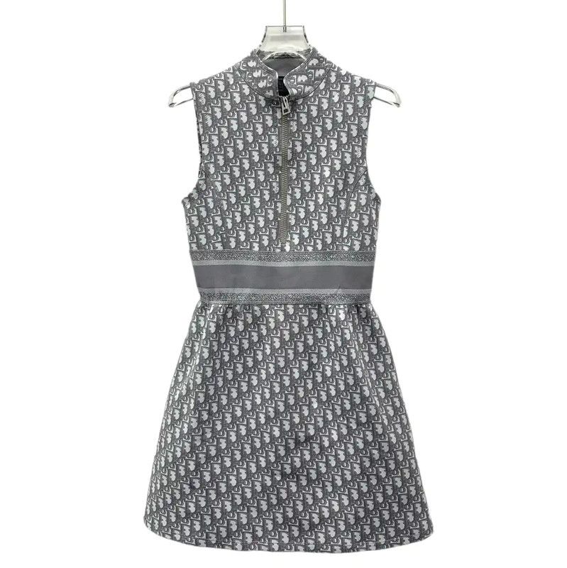 Dior Dior Grey Nylon Mini Dress 0089 Size XXS / US 00 / IT 34 - 1 Thumbnail