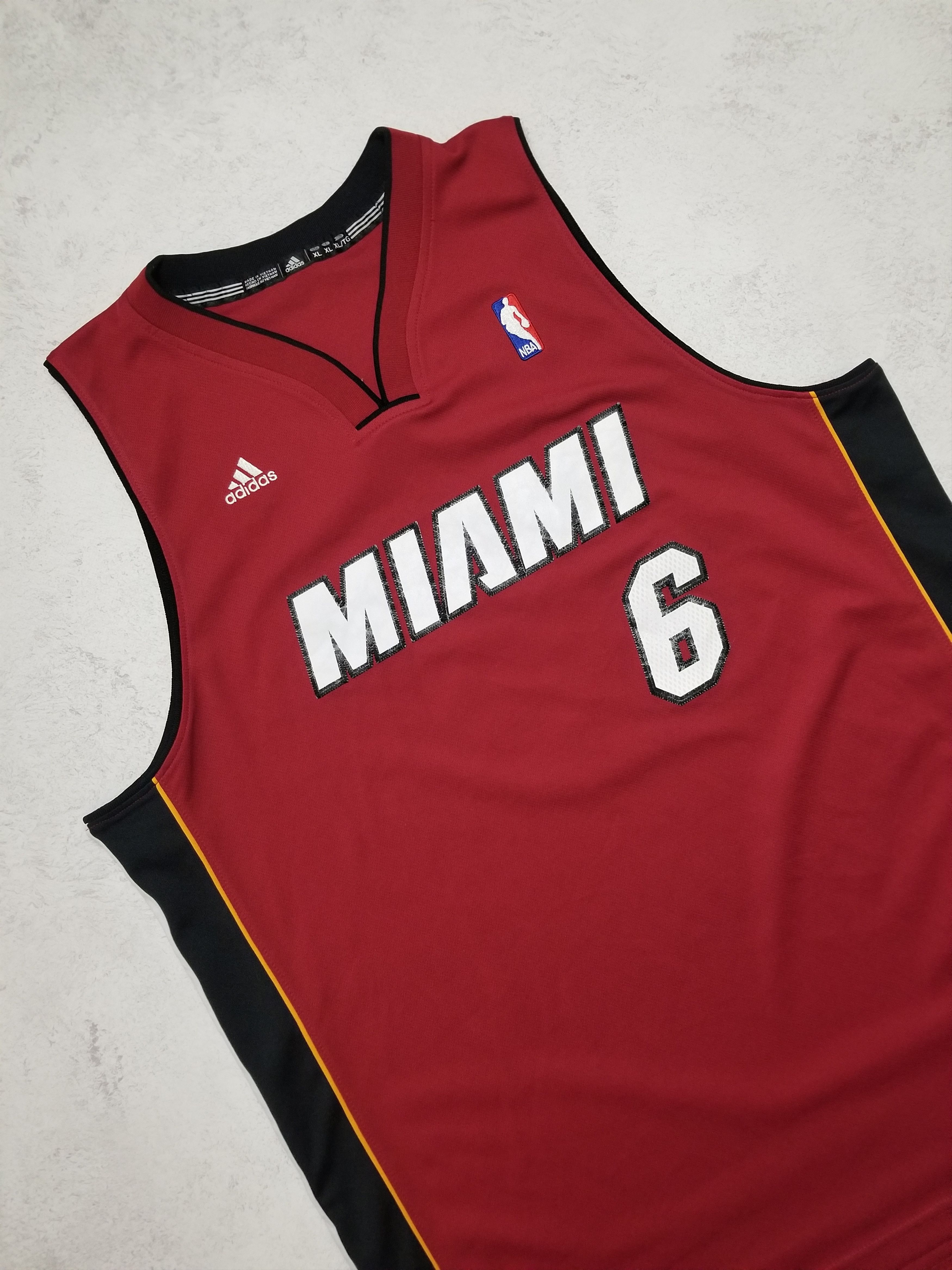 Adidas LeBron James #6 Miami Heat Adidas Jersey Swingman Size US XL / EU 56 / 4 - 12 Thumbnail