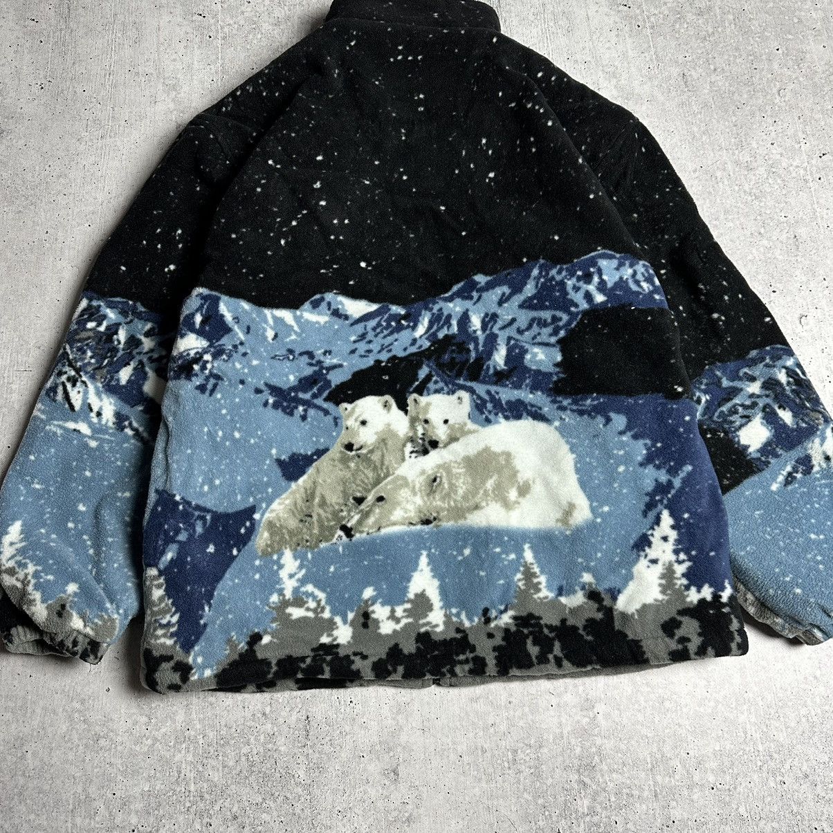 Vintage Polar Bear Zip All Over Print Fleece Jacket Size US L / EU 52-54 / 3 - 7 Thumbnail