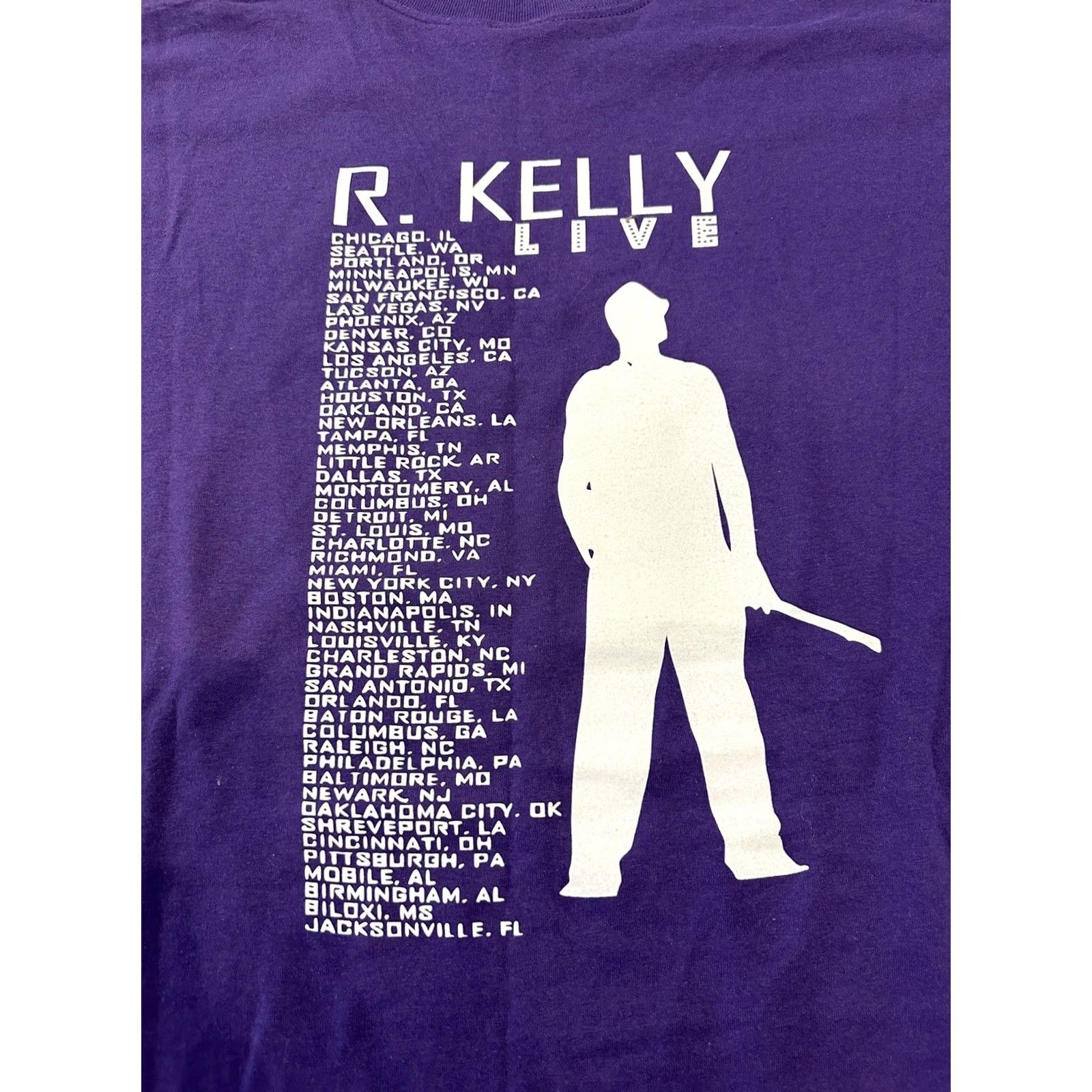 Fruit Of The Loom R. Kelly Tour T-Shirt Live Delta Pro Weight XL Purple Cotton Fruit of the Loom Regular Men Short Sleeve Logo Print Vintage? Size US XL / EU 56 / 4 - 6 Thumbnail