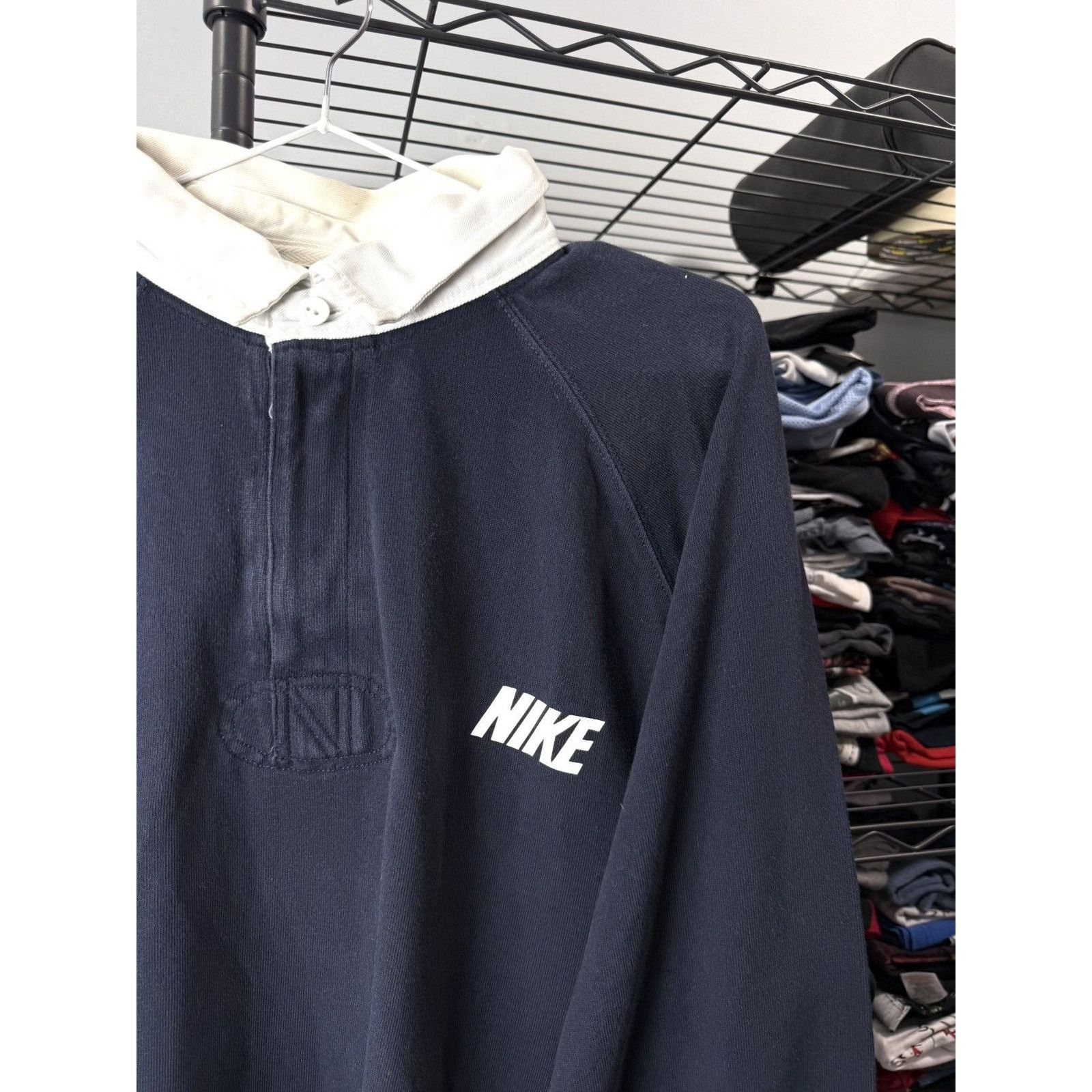 Nike Vintage Nike Rugby Longsleeve Hype Streetwear Size US XXL / EU 58 / 5 - 2 Thumbnail