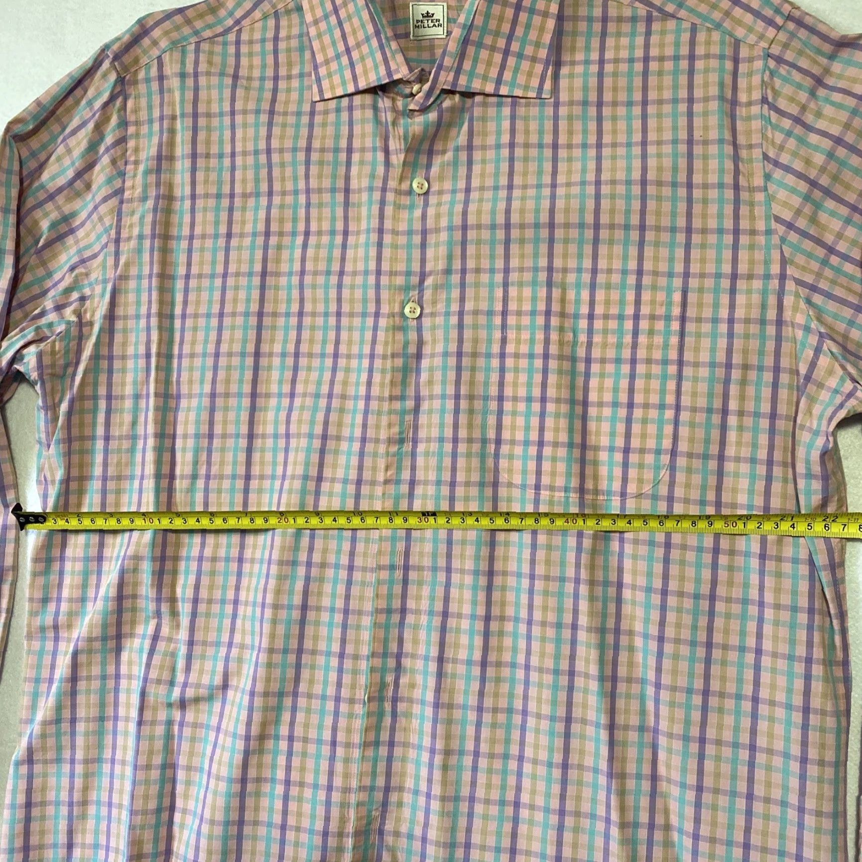 Peter Millar Peter Millar Button-Down Dress Shirt Men L Multicolor Long Sleeve Non-Iron Pockets 26-22 Size US L / EU 52-54 / 3 - 7 Thumbnail