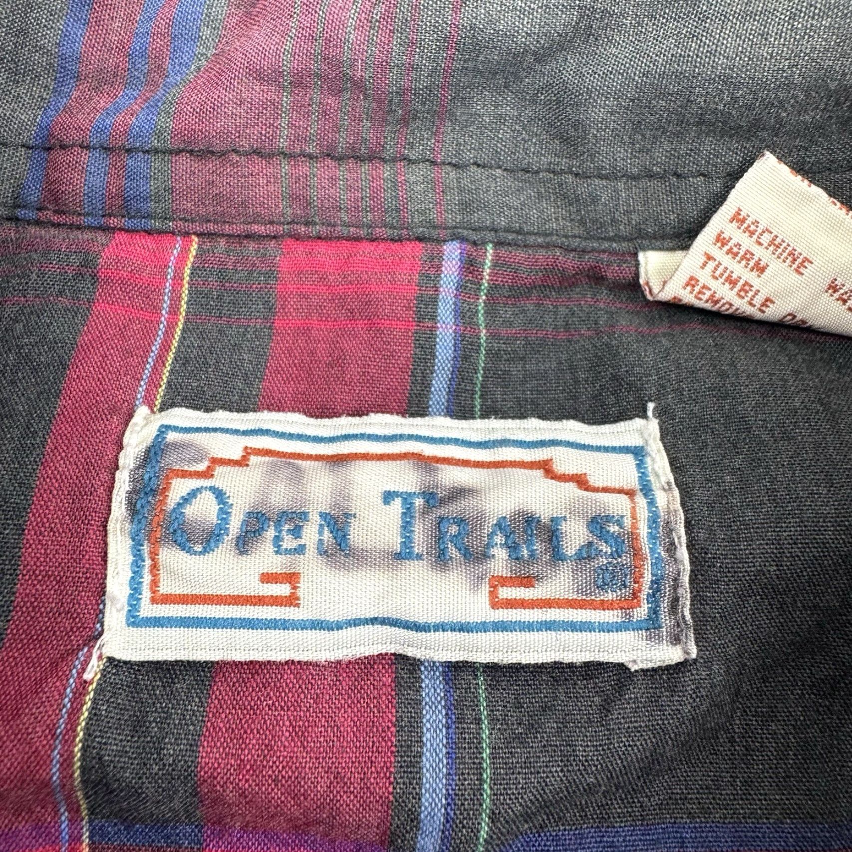 Rails VINTAGE Open Trails Shirt Western XL Red Plaid 90s Cowboy Mens XL Red Plaid Open Trails Shirt Limited Run Mens Size US XL / EU 56 / 4 - 3 Thumbnail