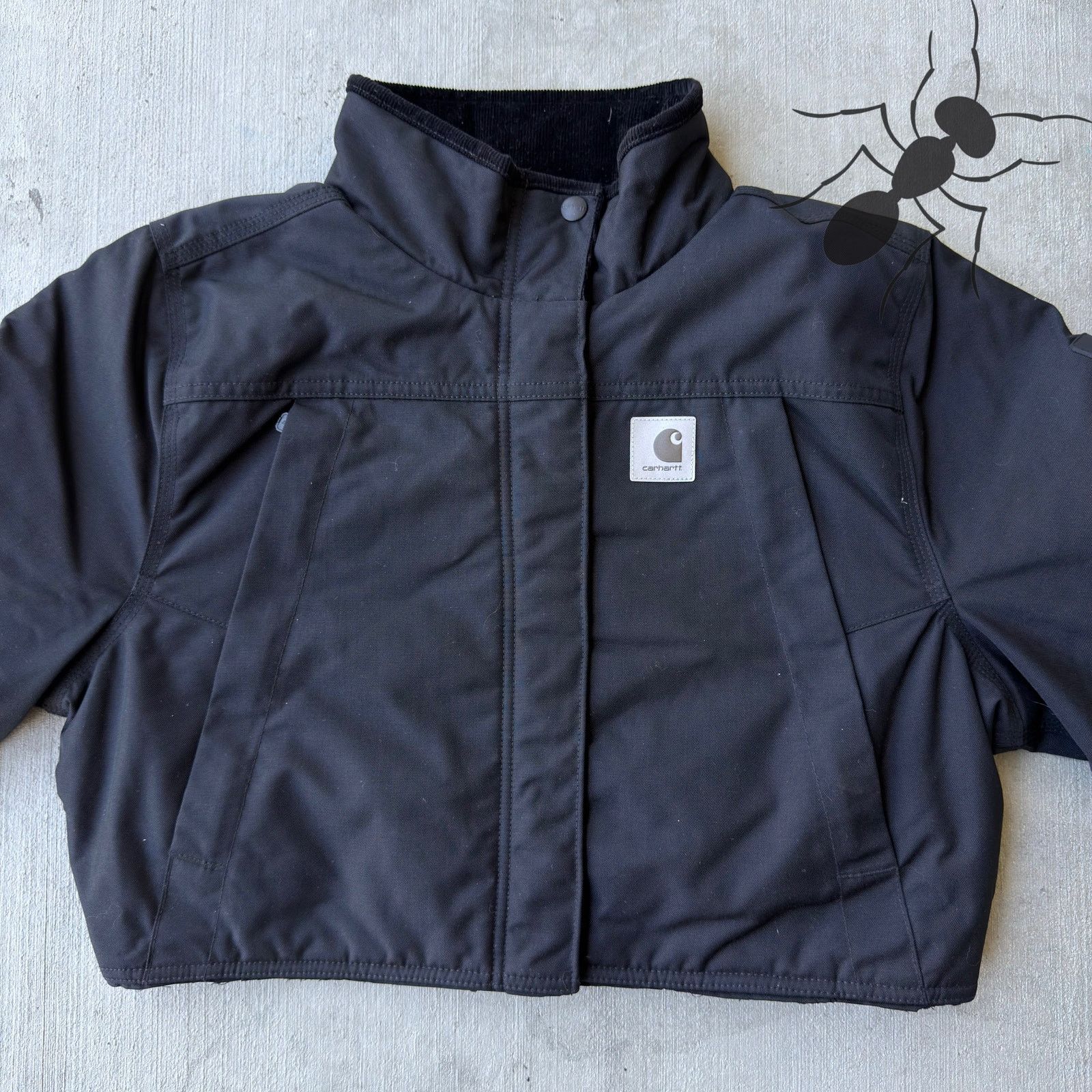 Carhartt × Vintage Carhartt black cropped quilted work wear jacket Size US L / EU 52-54 / 3 - 3 Thumbnail