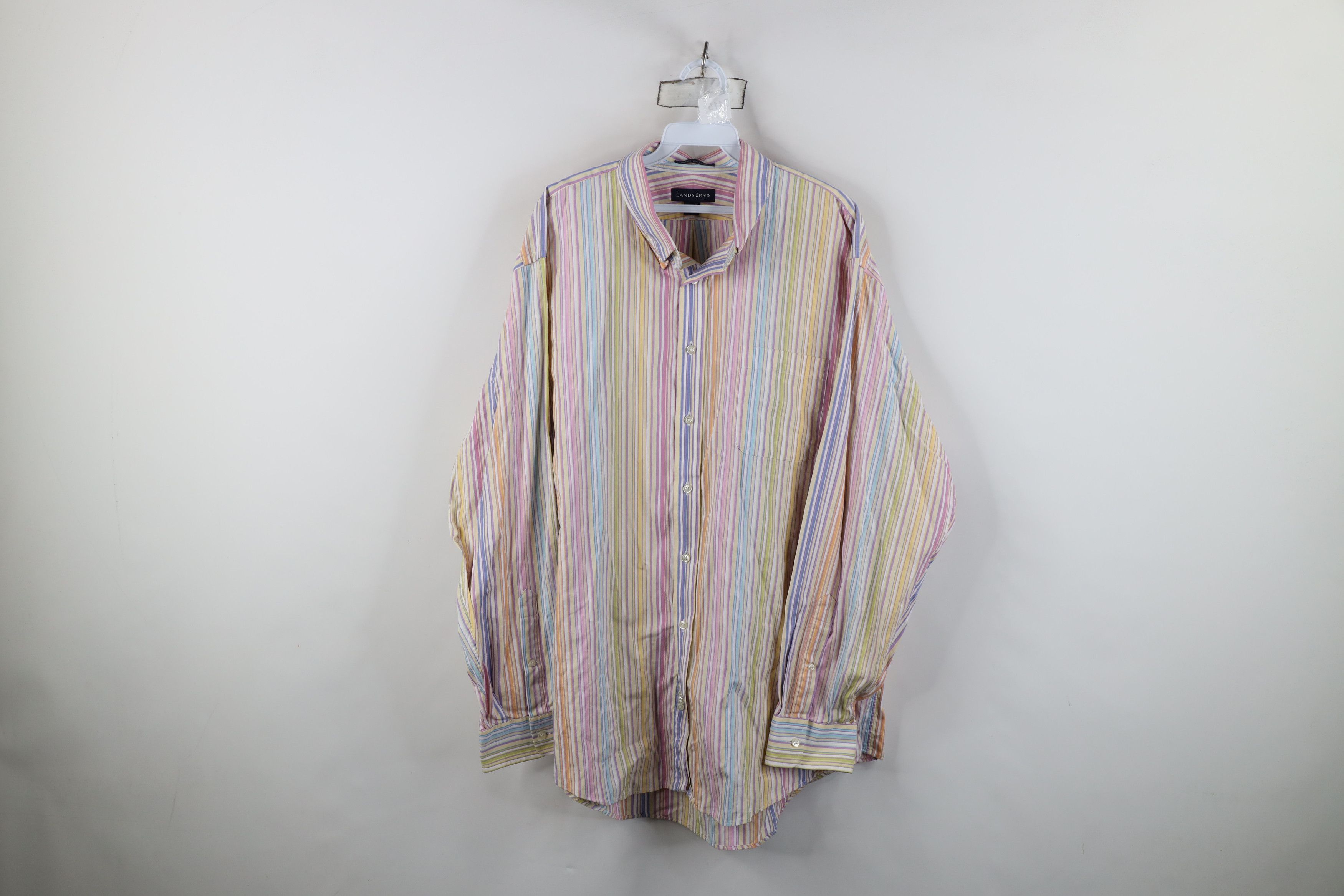 Lands' End Vintage Lands End Striped Pinpoint Oxford Button Down Shirt Size US L / EU 52-54 / 3 - 1 Thumbnail