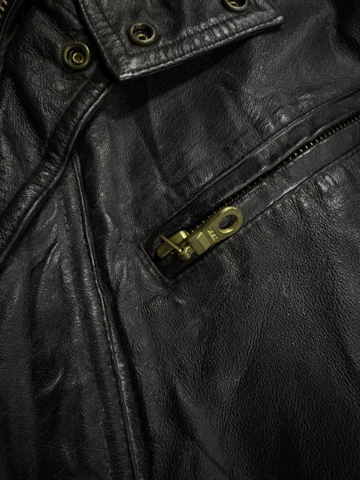 URBAN RESEARCH DOORS Vintage Urban Research Brown Patina Zipper Leather Jacket Size US M / EU 48-50 / 2 - 8 Thumbnail
