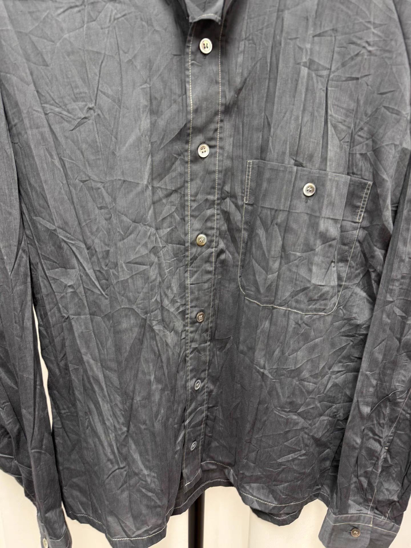 Issey Miyake Issey miyake Striped Pleated Stand Collar Shirt K20 Size US L / EU 52-54 / 3 - 3 Thumbnail