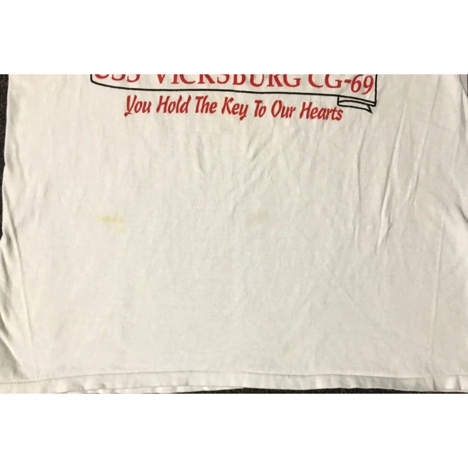 Vintage VINTAGE US Navy USS Vicksburg Battleship Shirt S White Short Sleeve Logo 90s Biker Punk Military Retro 80s Mens Size US S / EU 44-46 / 1 - 4 Thumbnail