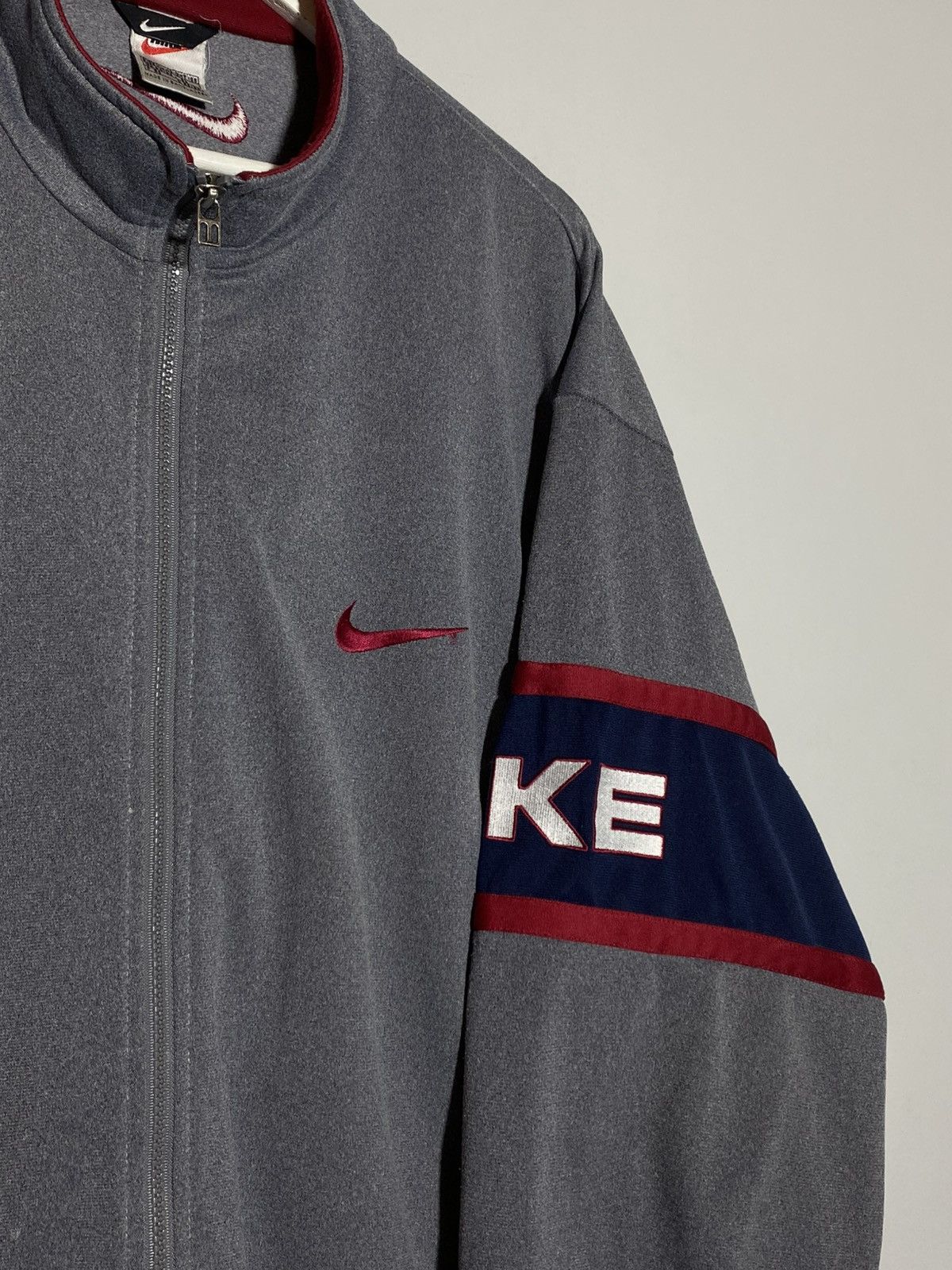 Nike 🔥 VINTAGE 90s NIKE FULL ZIP TRACK JACKET RARE DESIGN Size US XL / EU 56 / 4 - 4 Thumbnail