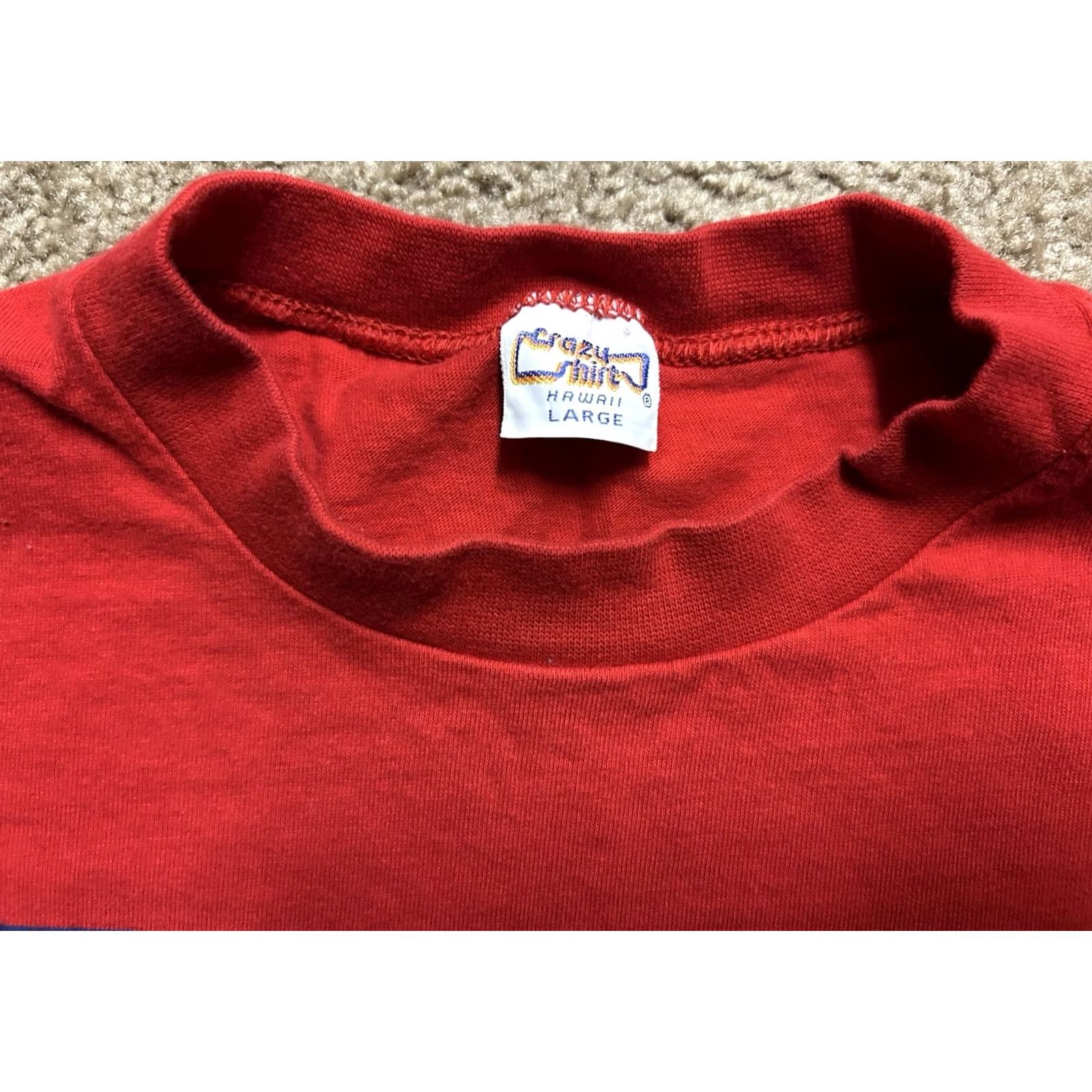 Vintage VINTAGE Crazy Shirts Hawaii downhill skier T-Shirt Men L Red Short Sleeve Cotton 90s USA Ski Mens Size US L / EU 52-54 / 3 - 6 Thumbnail